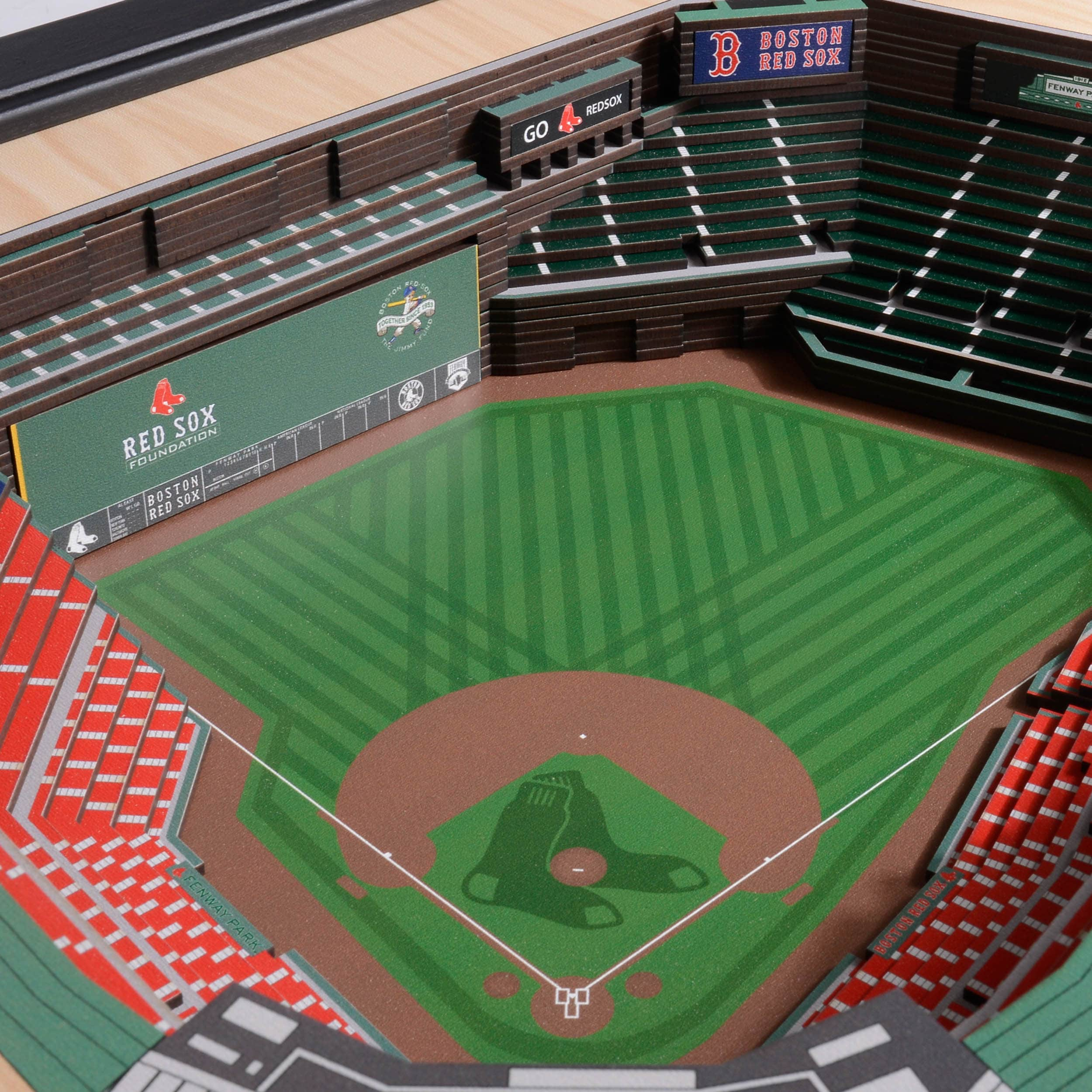 StadiumViews Boston Red Sox YouTheFan MLB Boston Red Sox 25-Layer StadiumViews 3D Wall Art - Fenway Park YouTheFan Brown Floater frame 19.5-Inches H x 25.5-Inches W Sports 3D art