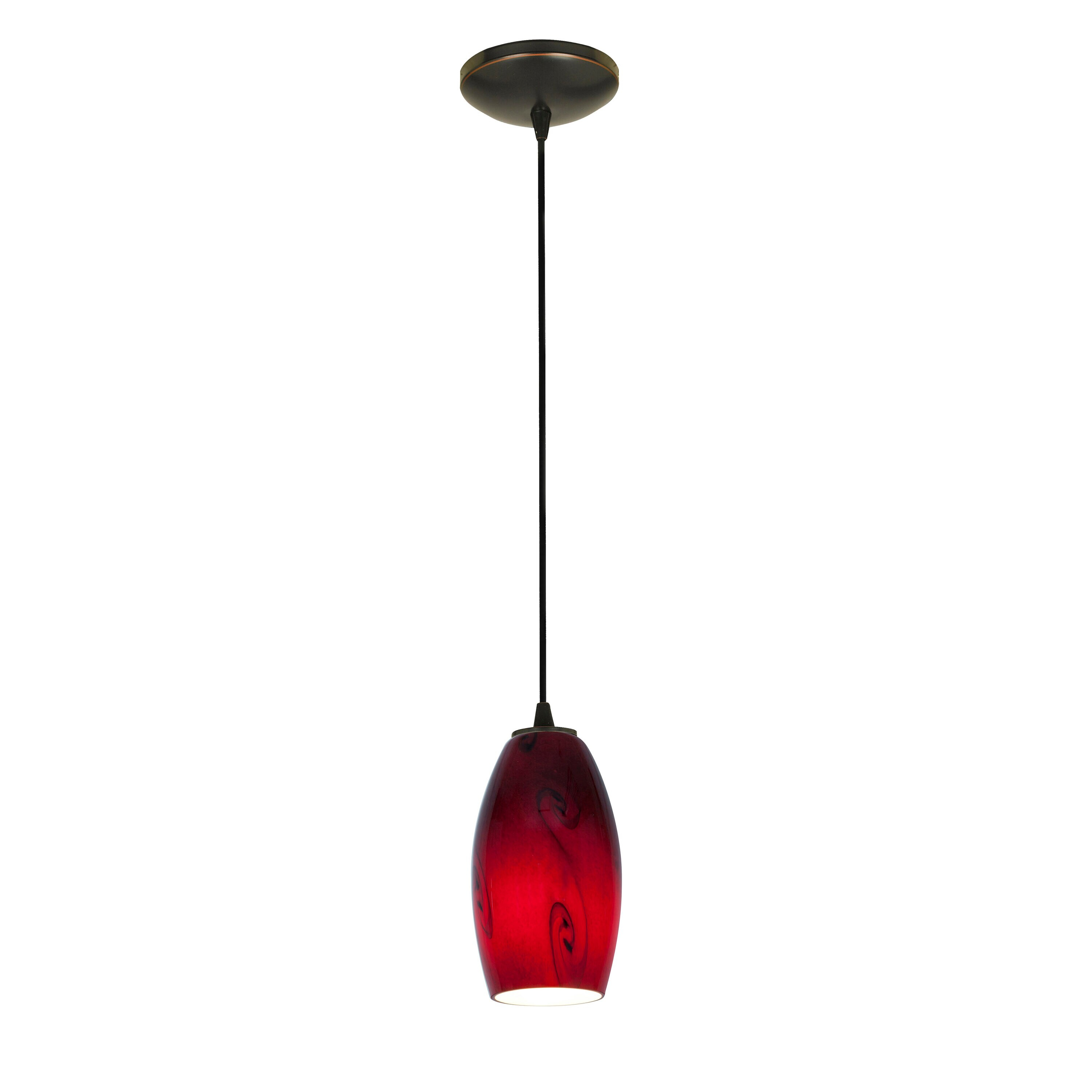 Access Lighting  Merlot Bronze Cord Pendant with Red Sky Shade