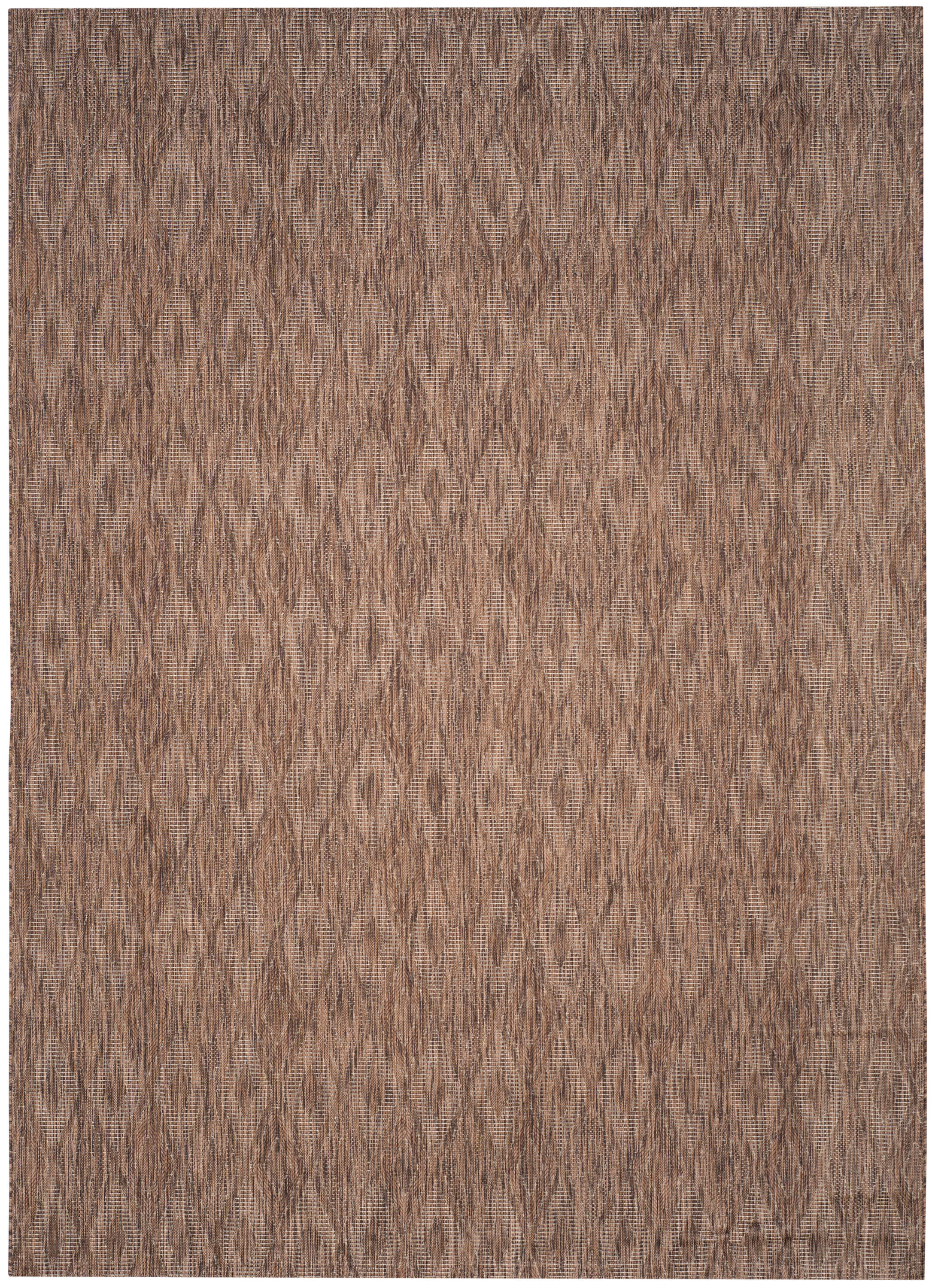 SAFAVIEH Courtyard Teodor Geometric Indoor/Outdoor Area Rug, Brown/Brown, 9' x 12'