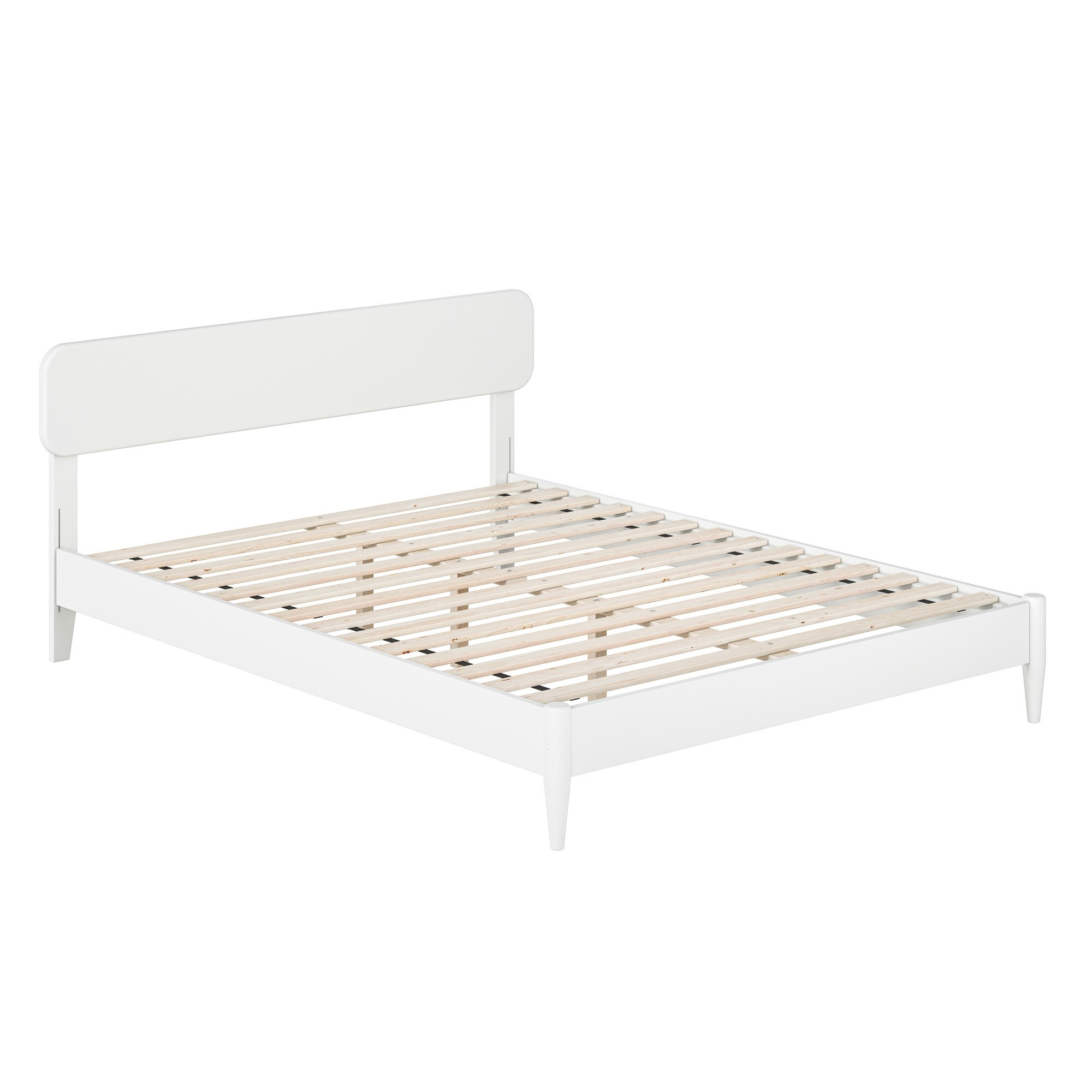 AFI Florence Queen Solid Wood Low Profile Platform Bed, White