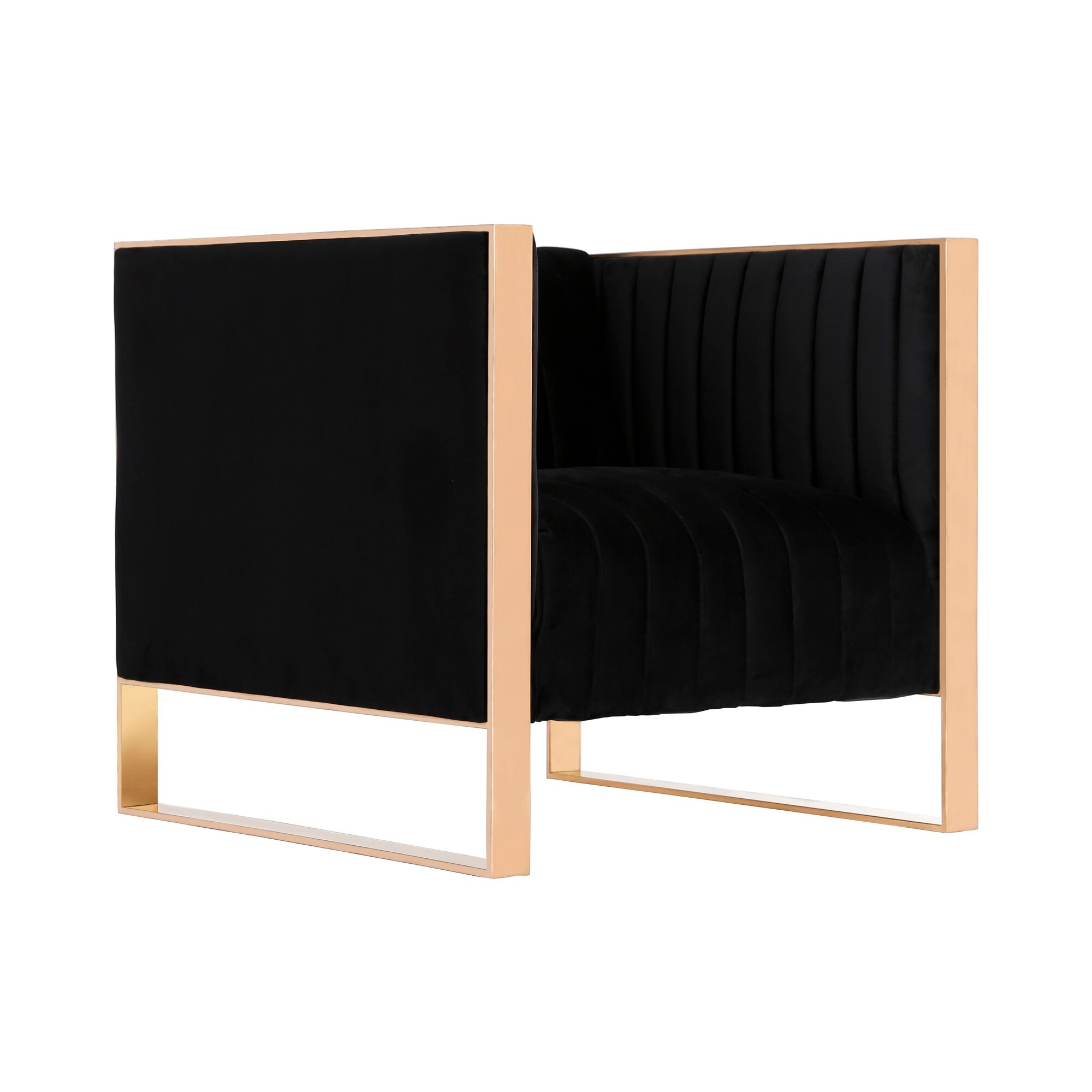 Manhattan Comfort Trillium Velvet Upholstered Accent Chair in Black