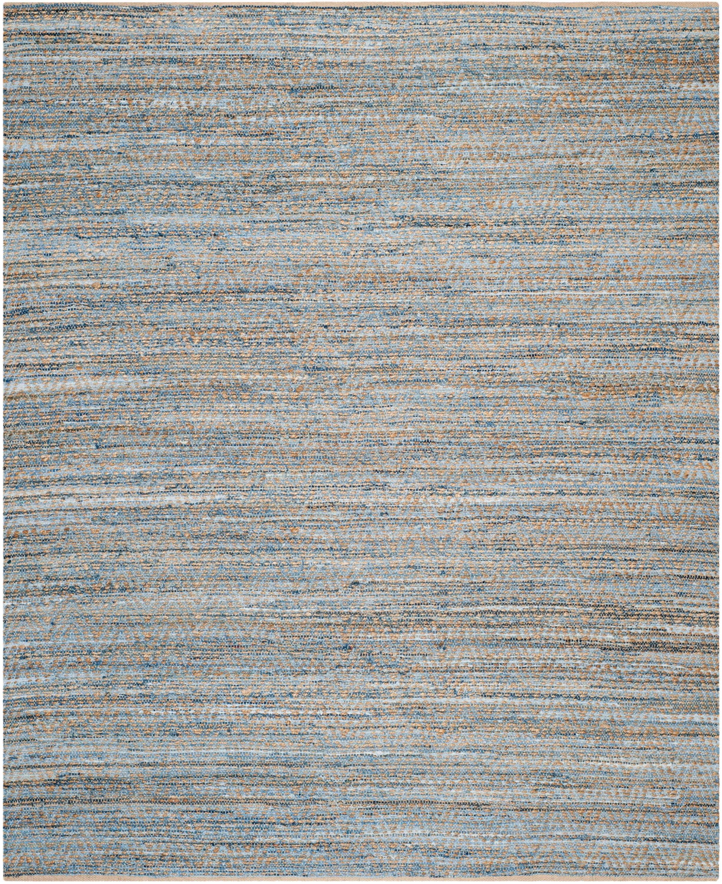 SAFAVIEH Cape Cod Leo Braided Striped Jute Area Rug, 11' x 15', Natural/Blue