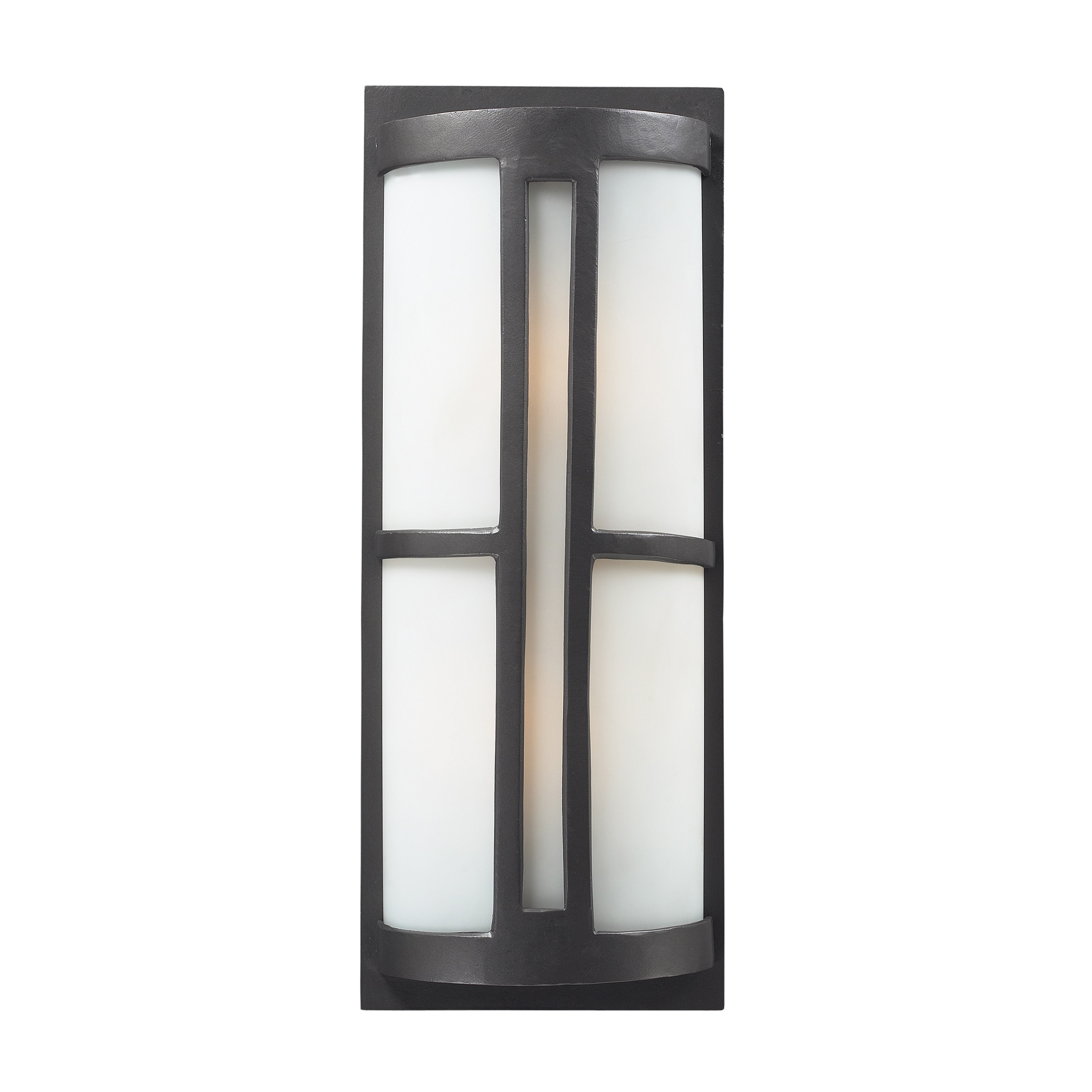 Graphite Frosted Glass 22'' Cylinder Outdoor Wall Sconce
