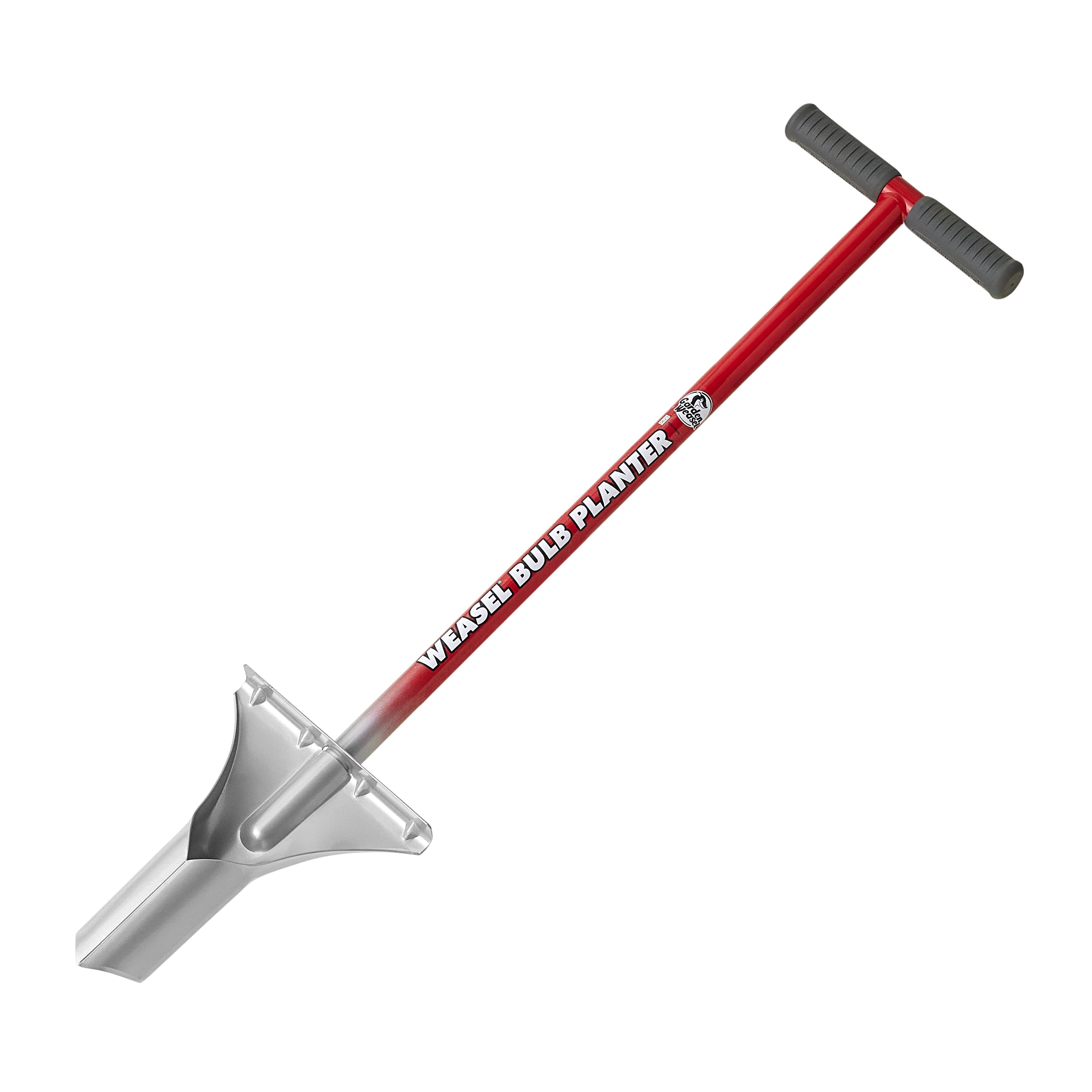 Red and Silver Carbon Steel Long Handle Bulb Planter