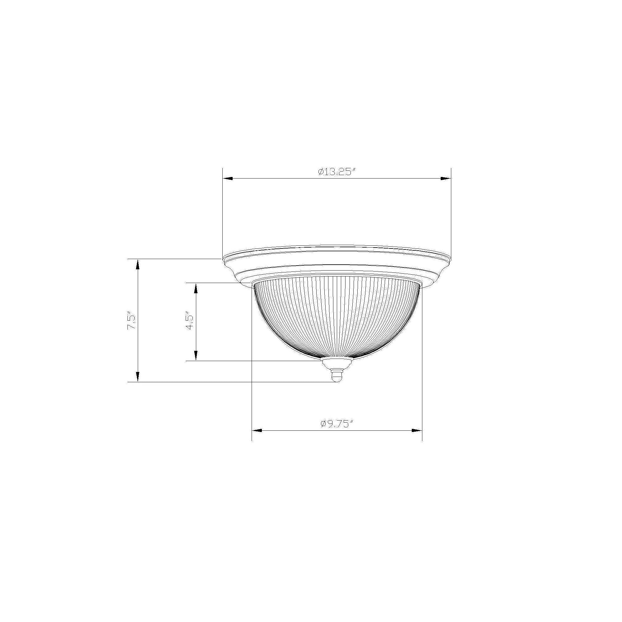 2041-02-55-Forte Lighting-Groove - 2 Light Flush Mount-7.5 Inches Tall and 13.25 Inches Wide