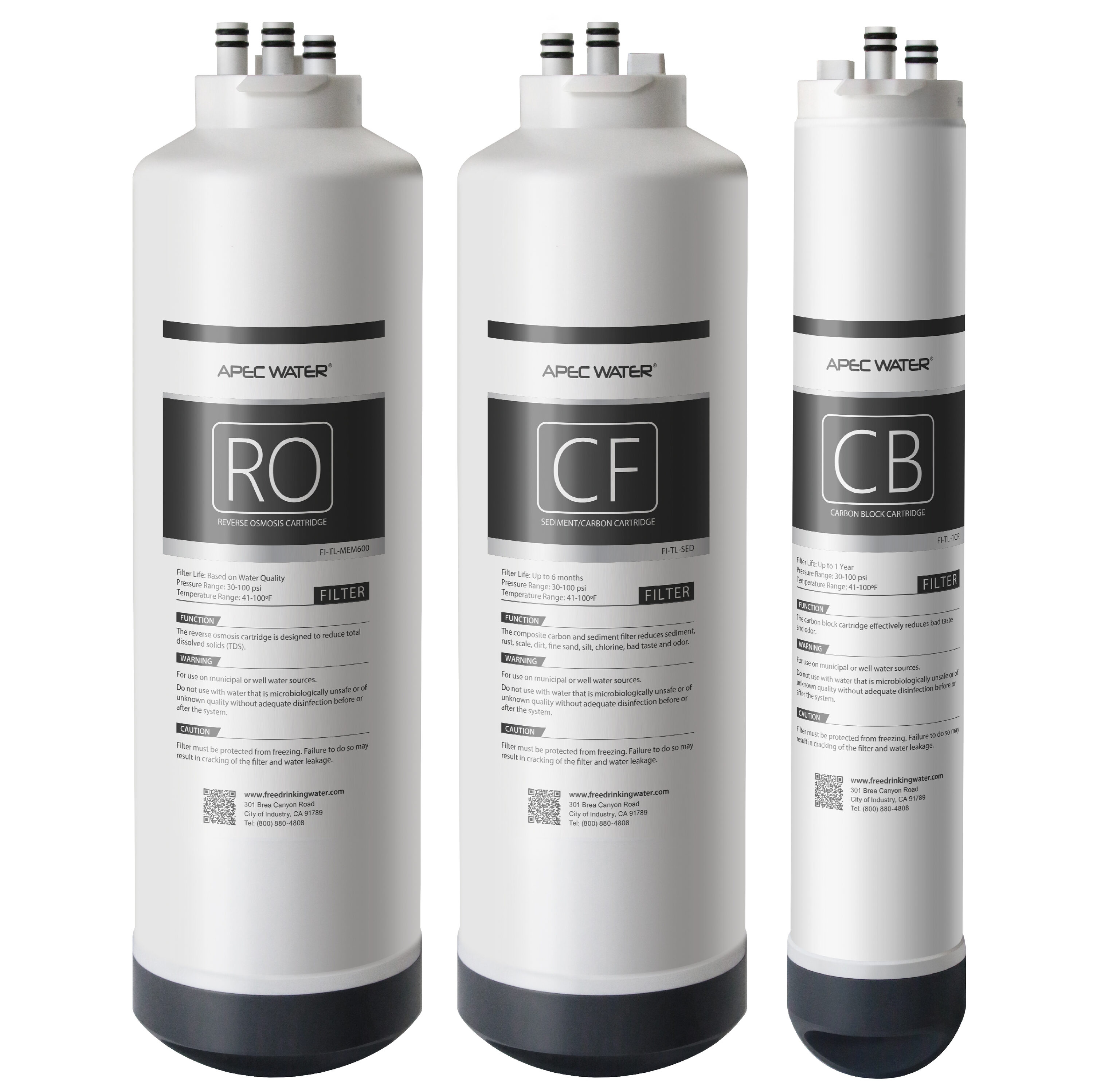 APEC Water MAX-TL600 Reverse osmosis Under sink/Wall Replacement Filter 3 -Pack