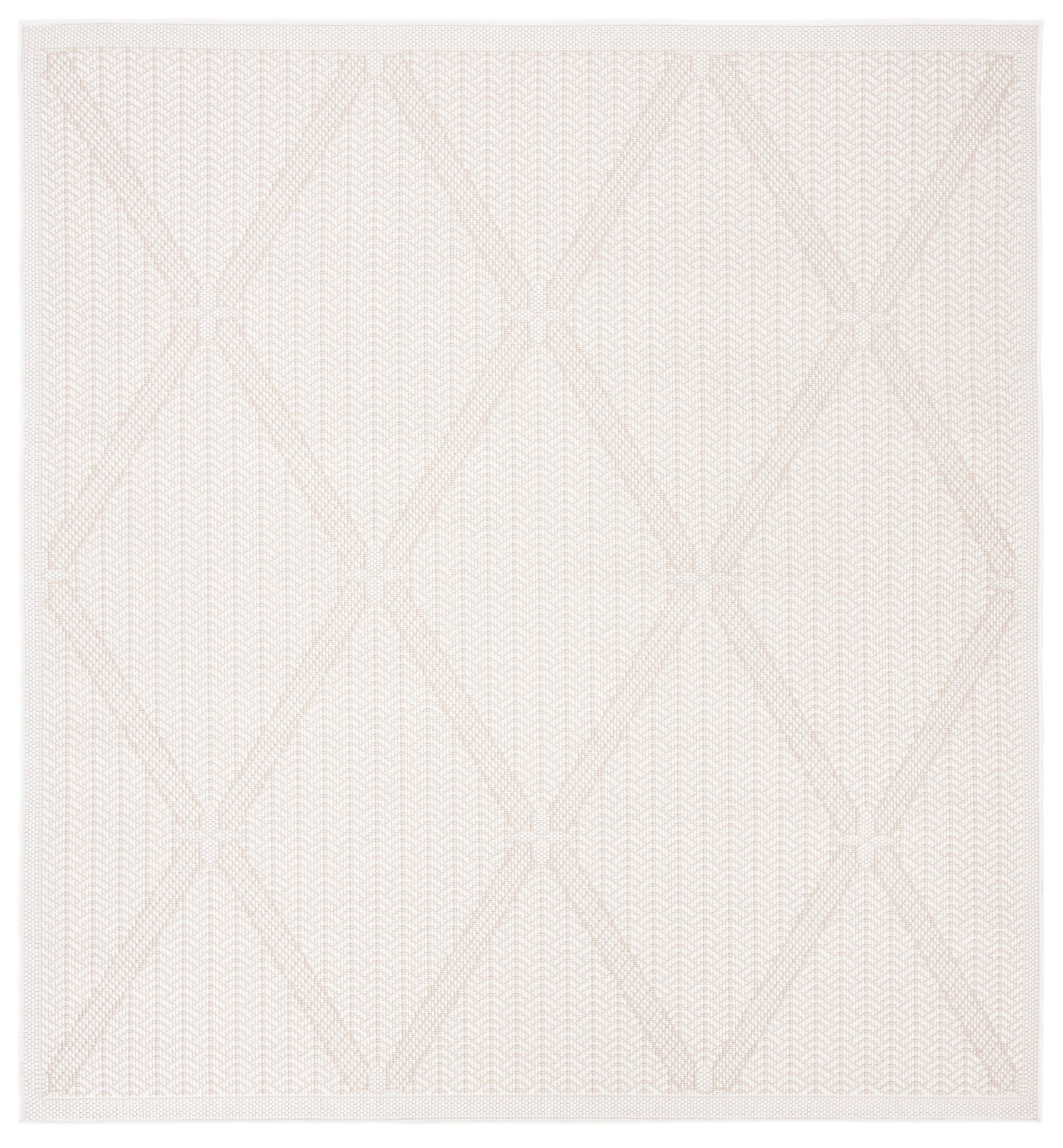 SAFAVIEH Bermuda Julijana Geometric Diamonds Indoor/Outdoor Area Rug Cream/Beige, 6'7" x 6'7" Square