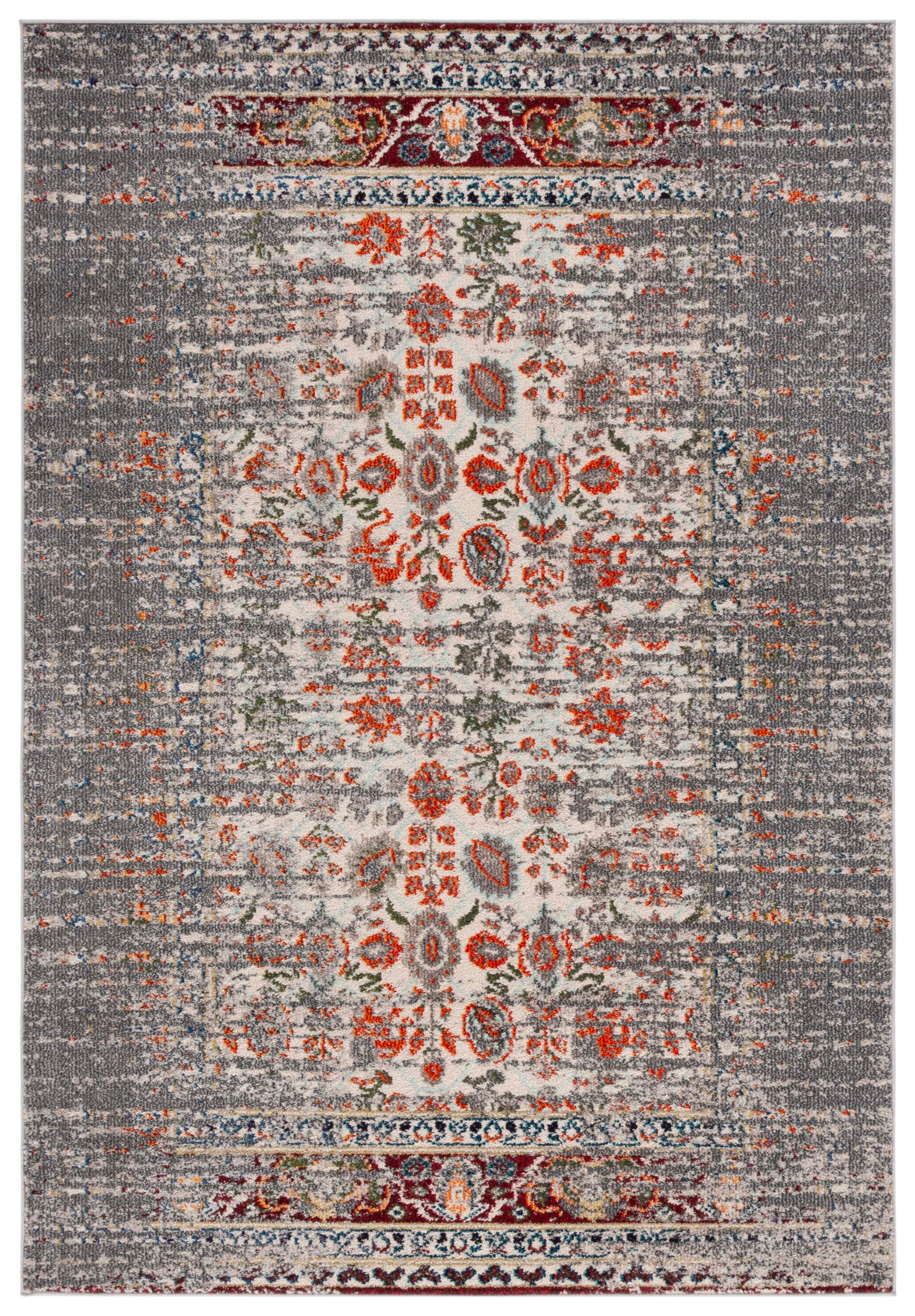 SAFAVIEH Monaco Annabelle Vintage Area Rug, Grey/Ivory, 9' x 12'