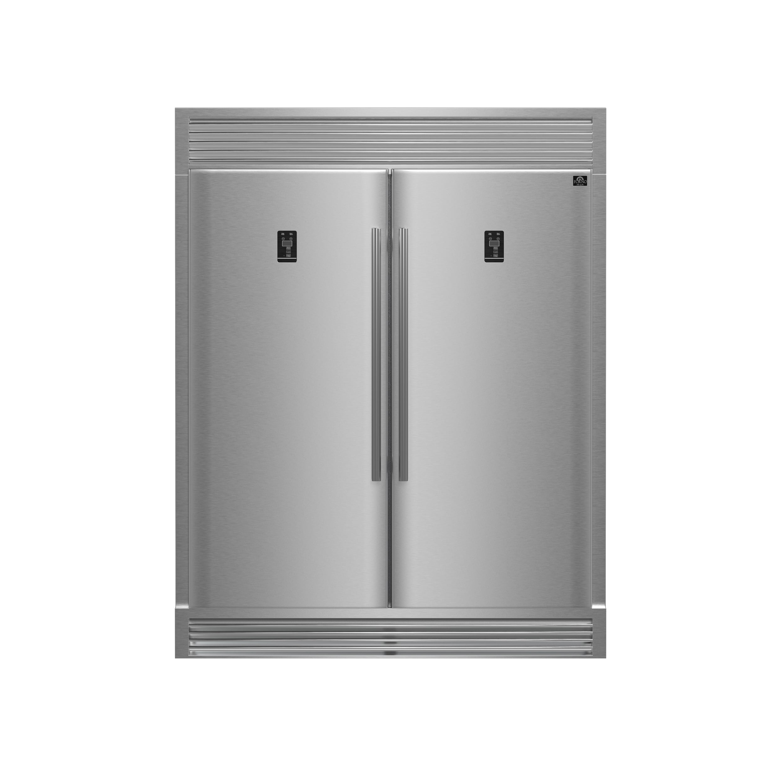 Forno Rizzuto 56-Inch Convertible Refrigerator/Freezer Set, 27.6 cu.ft Total Capacity, Decorative Grill, ENERGY STAR Certified