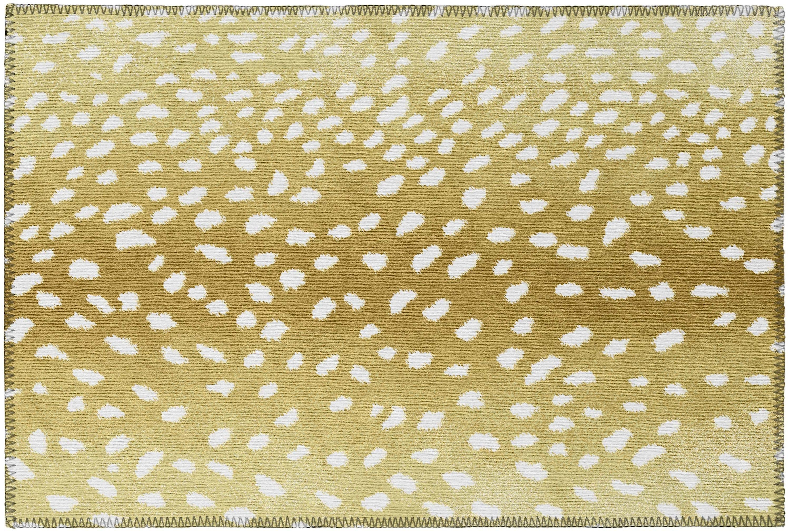 Addison Rugs Indoor/ Outdoor Addison Safari Gazelle Animal Print Washable Area Rug 1'8" x 2'6" - Gilded