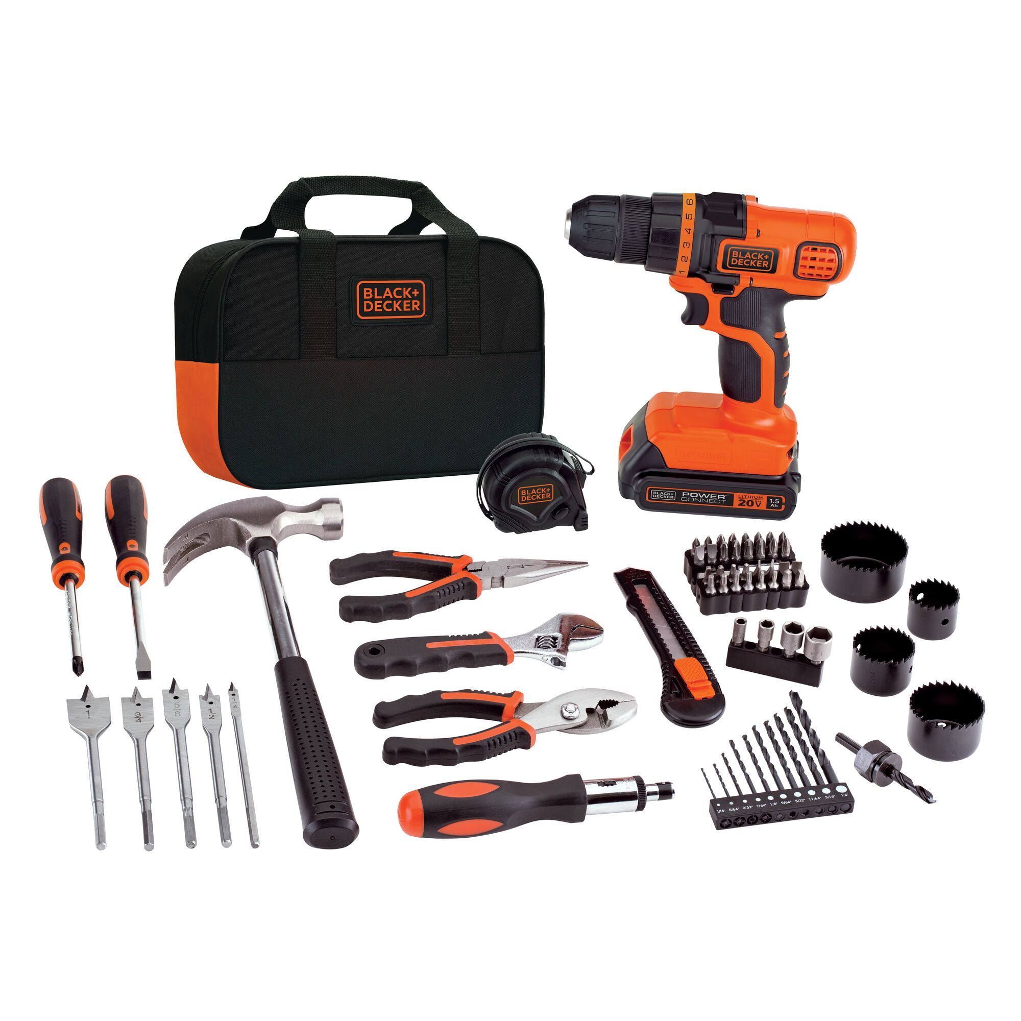 BLACK+DECKER 20-Volt MAX* Lithium Drill/Driver & 68-Piece Project Kit, LDX120PK