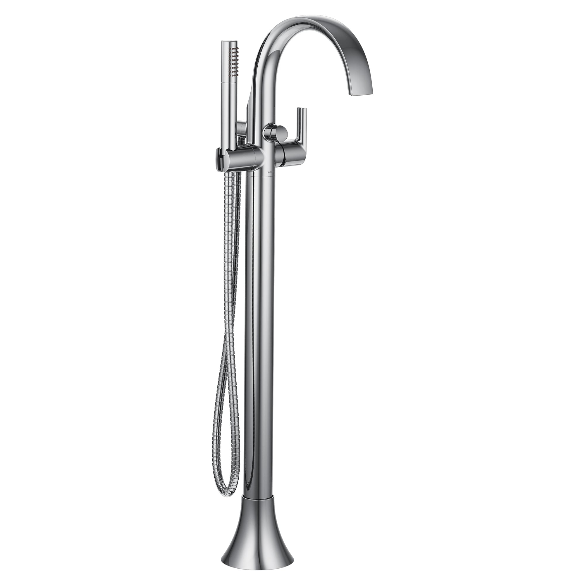 Moen Doux Single Handle Floor Mounted Freestanding Tub Filler with Handshower