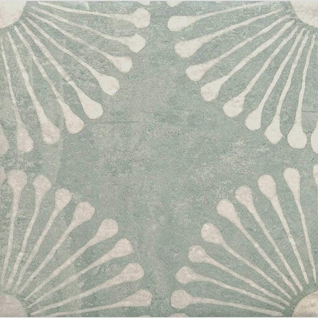 The Tile Life Amanecer Verde Porcelain Encaustic Tile Sample - 8 x 8 in. - 1-Piece - Floor, Wall & Backsplash