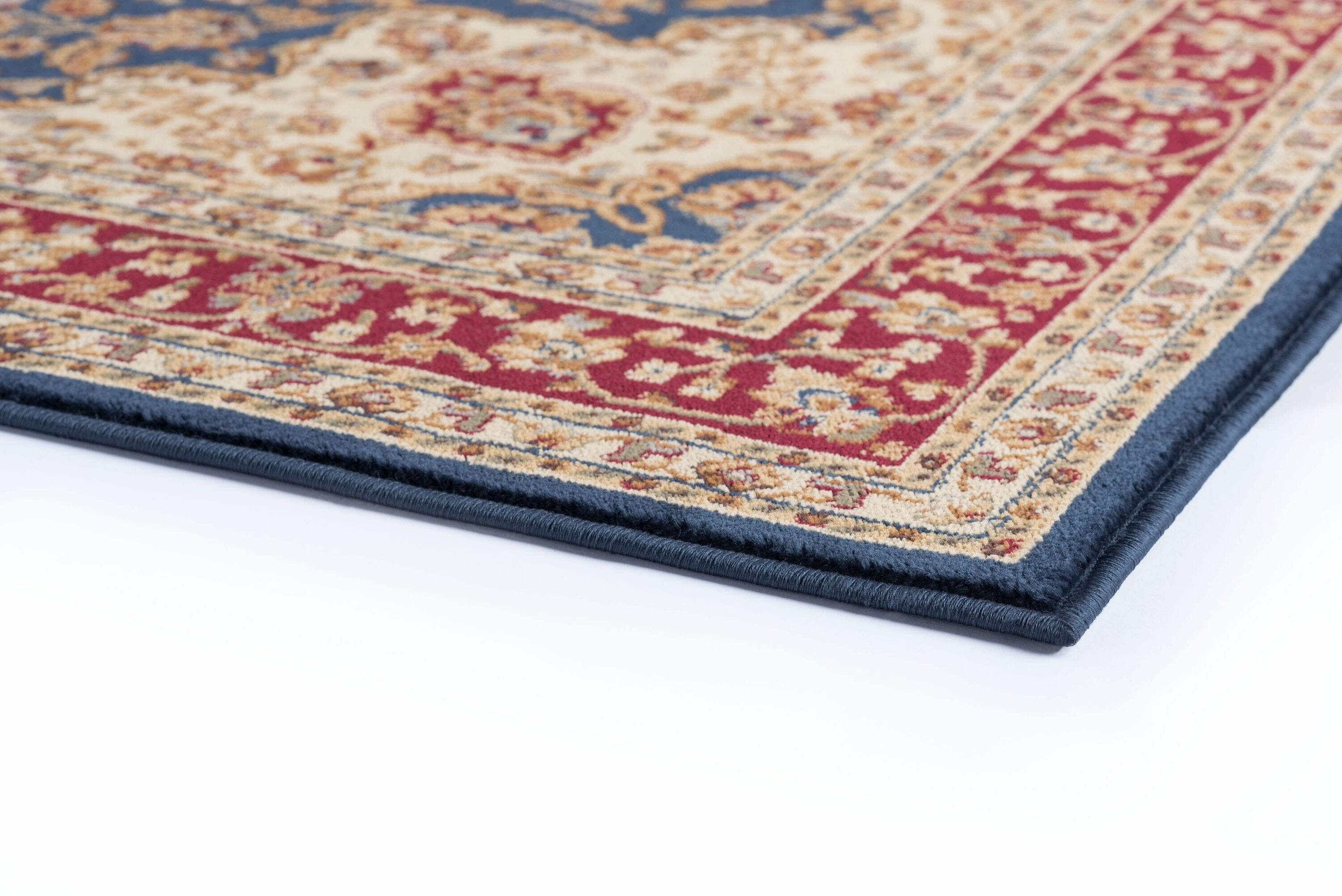 Sensation Navy Blue Medallion 8' x 10' Easy-Care Synthetic Rug
