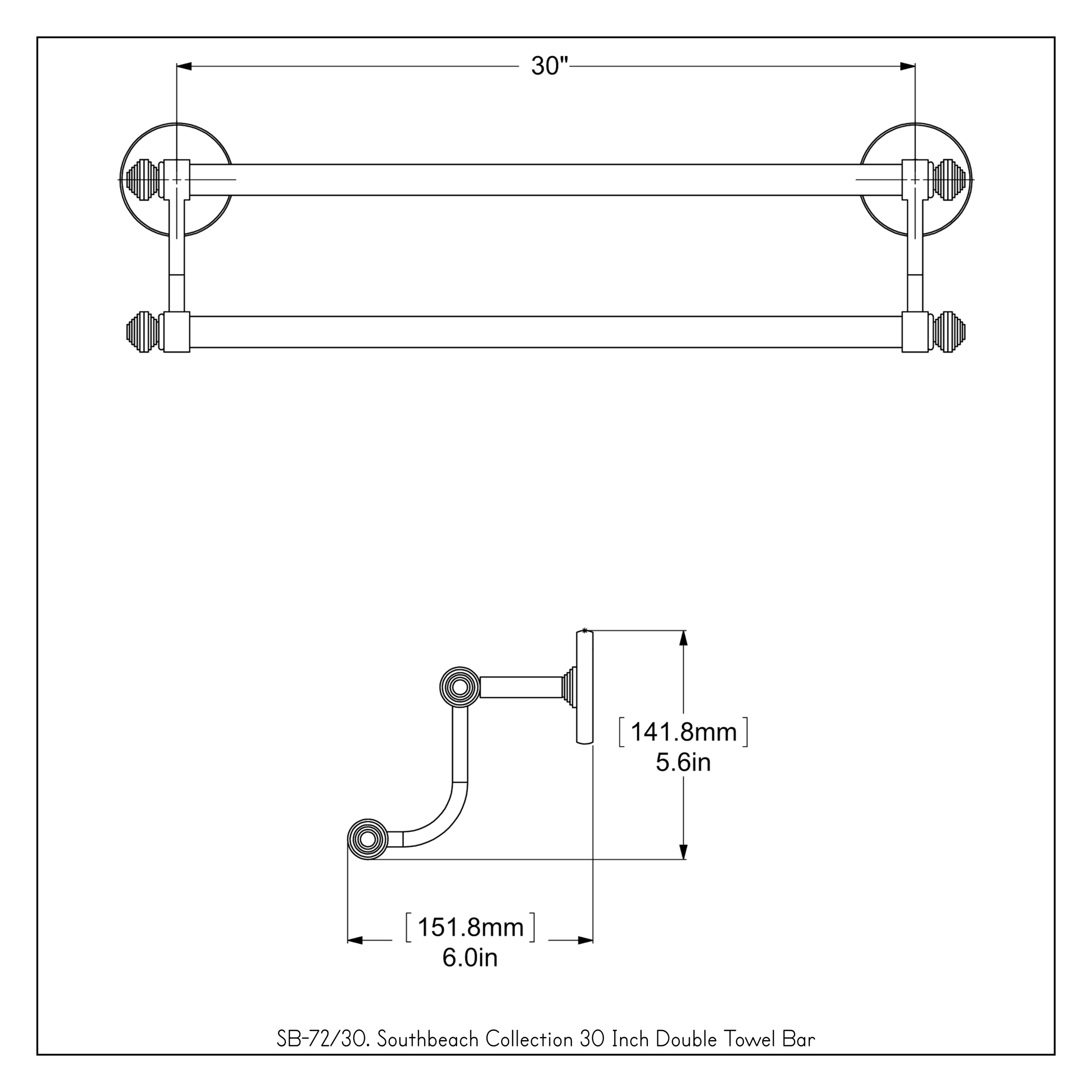 Southbeach 30'' Wall Towel Bar