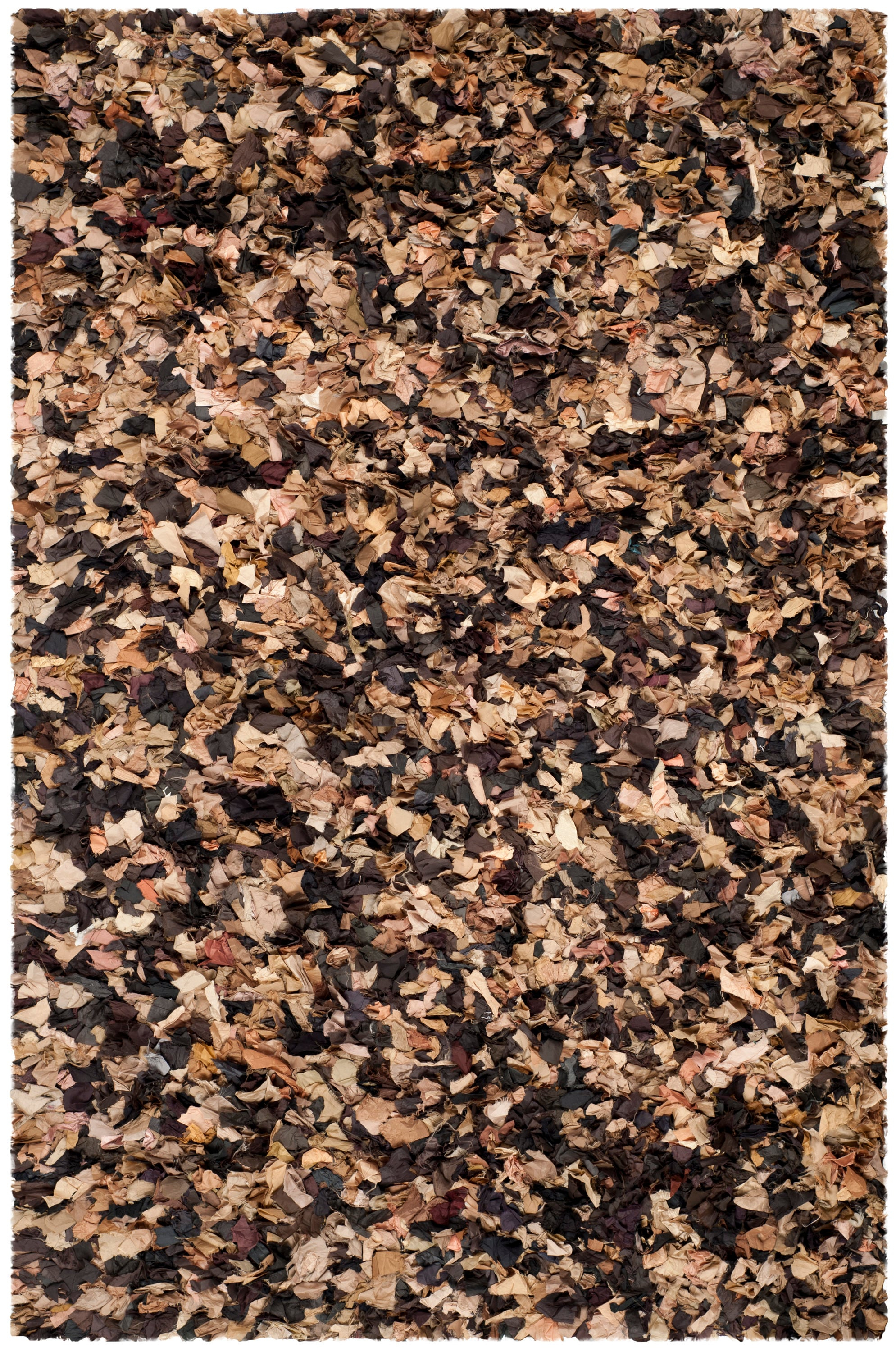 SAFAVIEH Rio Cassandra Confetti Polyester Shag Area Rug, Brown/Multi, 5' x 8'