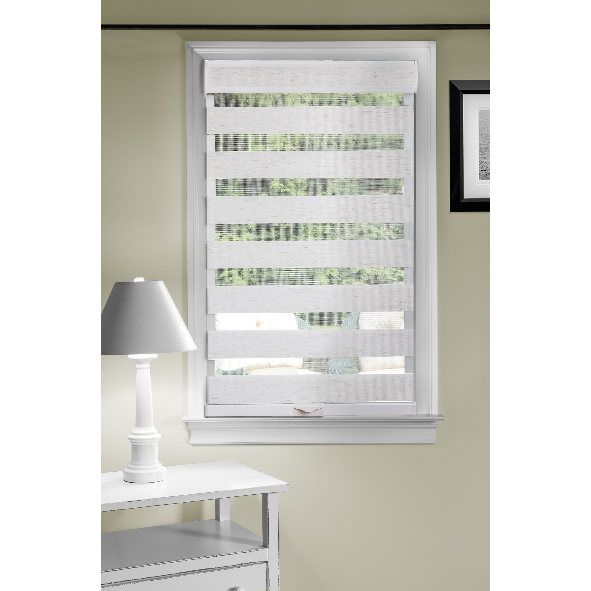Celestial Linen Cordless Light Filtering Double Layered Polyester Roller Shade 34 in. W x 72 in. L