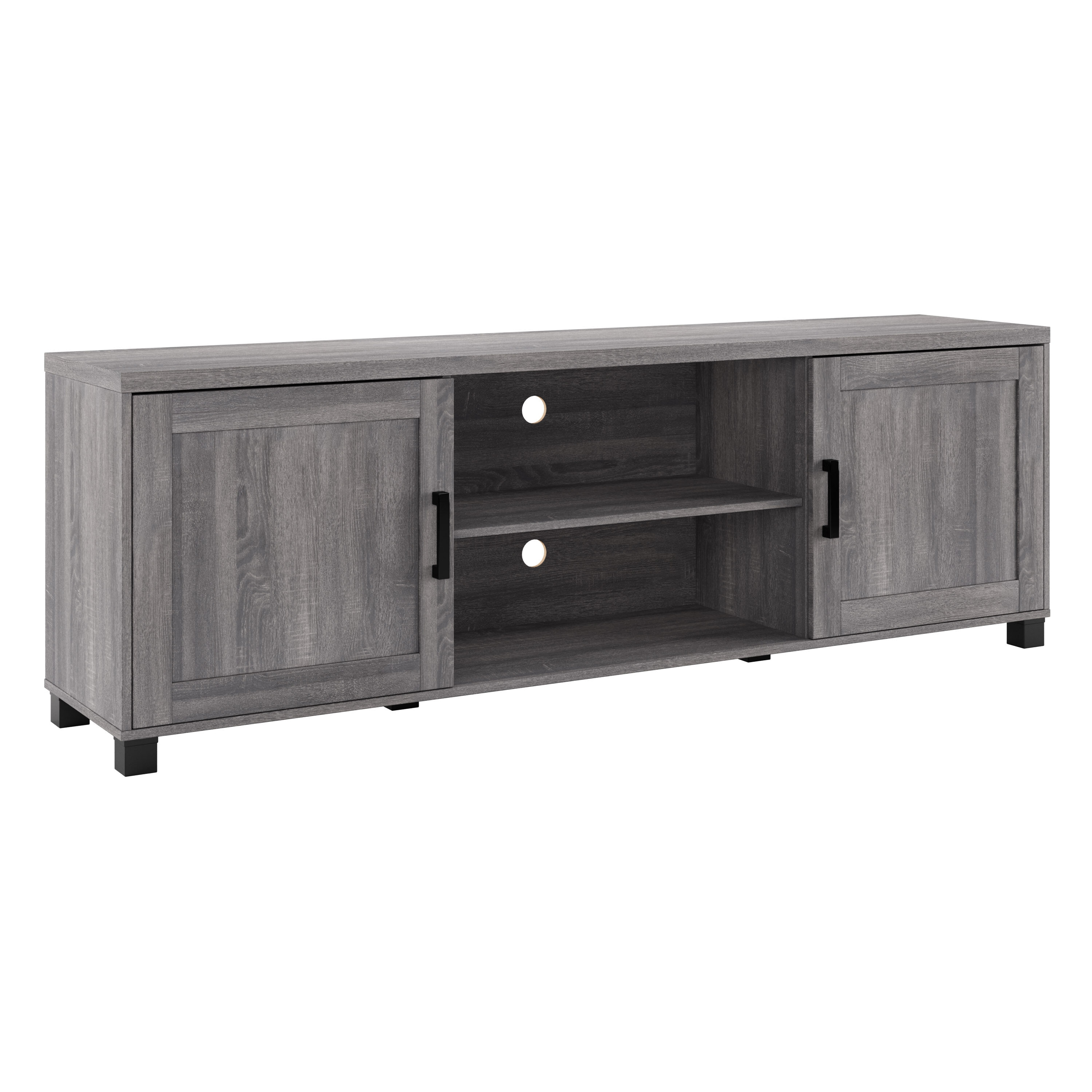 CorLiving Virlomi Contemporary Dark Gray TV Stand with Storage for Most TVs up to 85 Inch - Living Room Entertainment Center with Storage, Stylish TV Stand for Living Room, Modern TV Stands