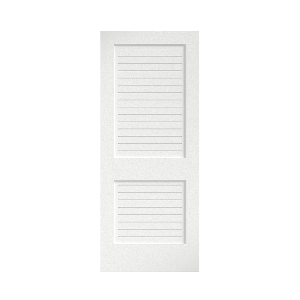 EightDoors 80-in 2-Panel Louvered Wood Primed Shaker Slab Door
