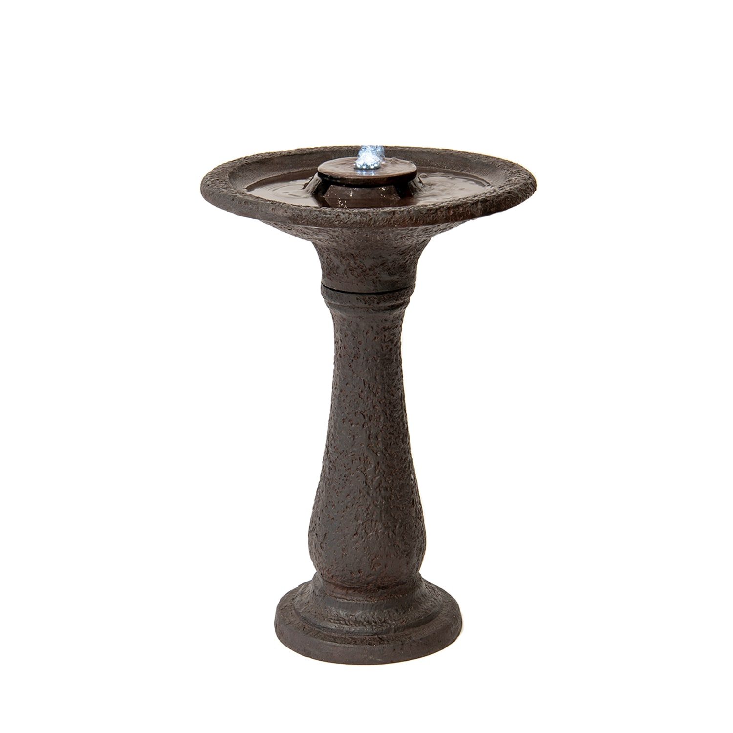 "X-Brand 23.43"" Tiered Resin Birdbath Garden Waterfall Fountain, Dark Brown"