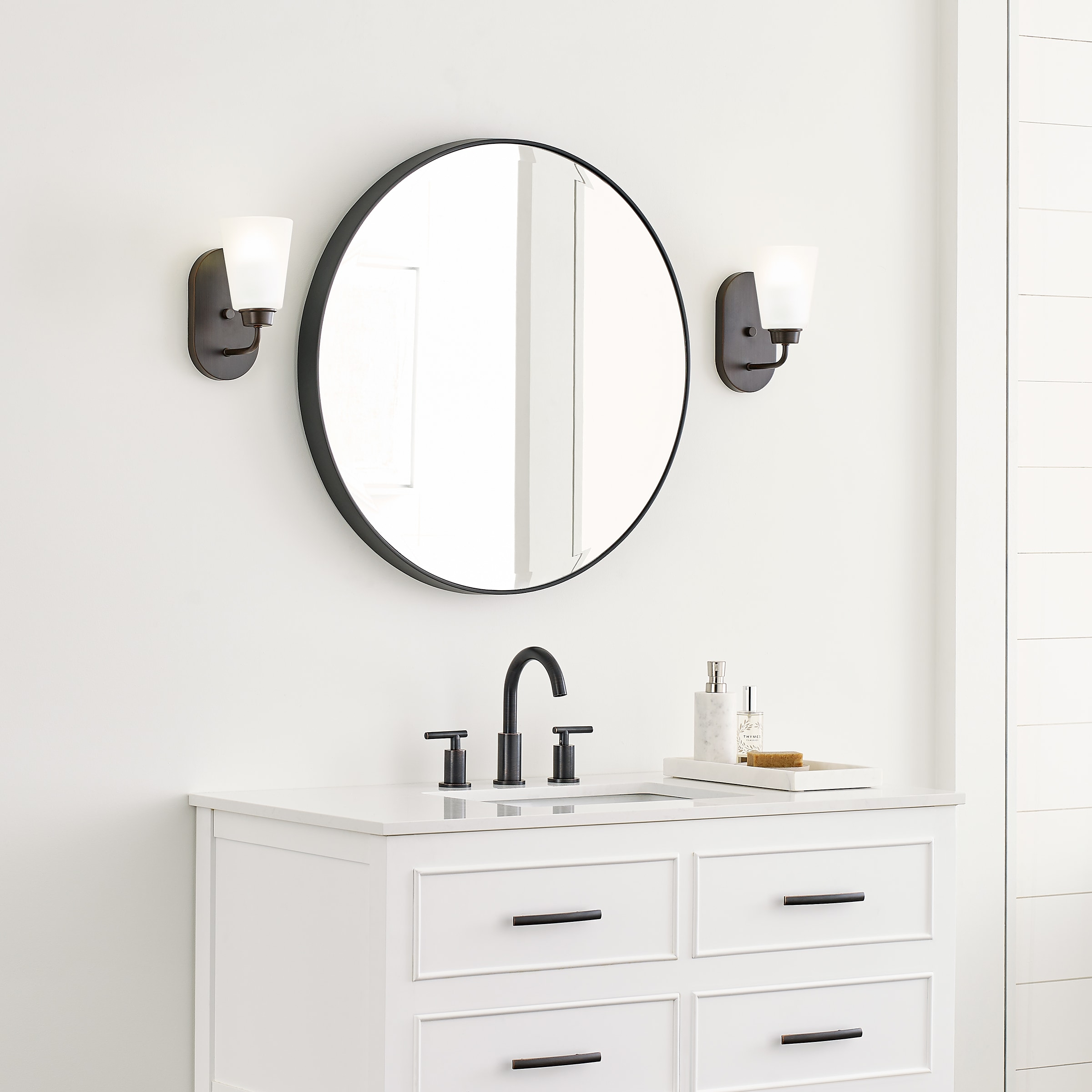 Bronze Kerrville Energy Star Wall Sconce with Satin Etched Glass Shade