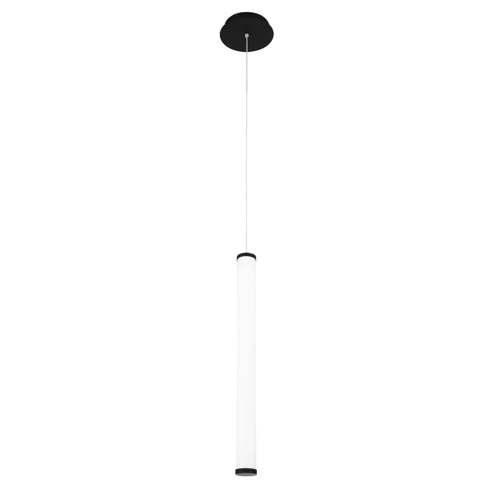 Sleek Flare Black LED Linear Pendant with Brushed Nickel Caps