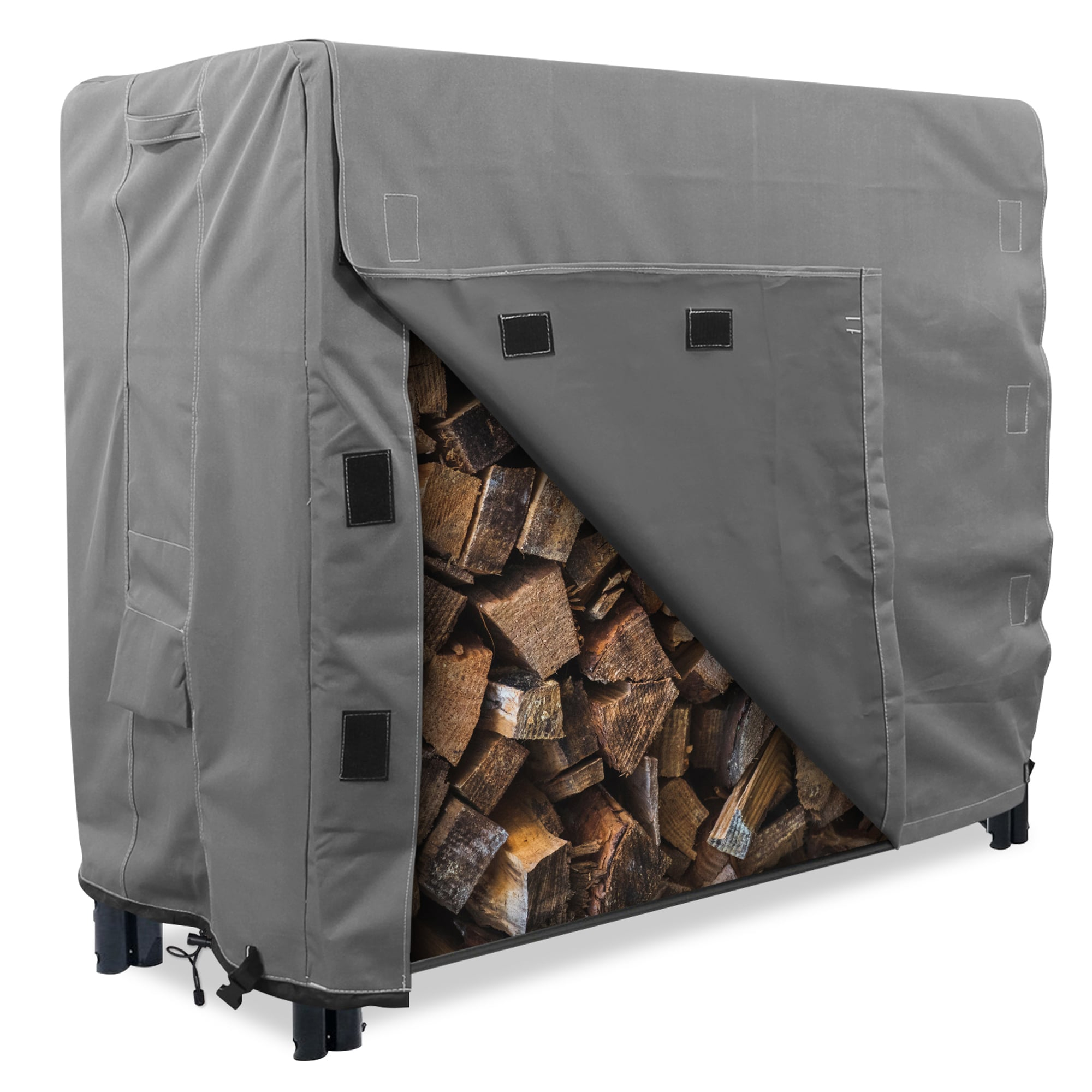 KHOMO GEAR - Heavy Duty Log Rack Cover - 4 Feet - Titan Series - Grey