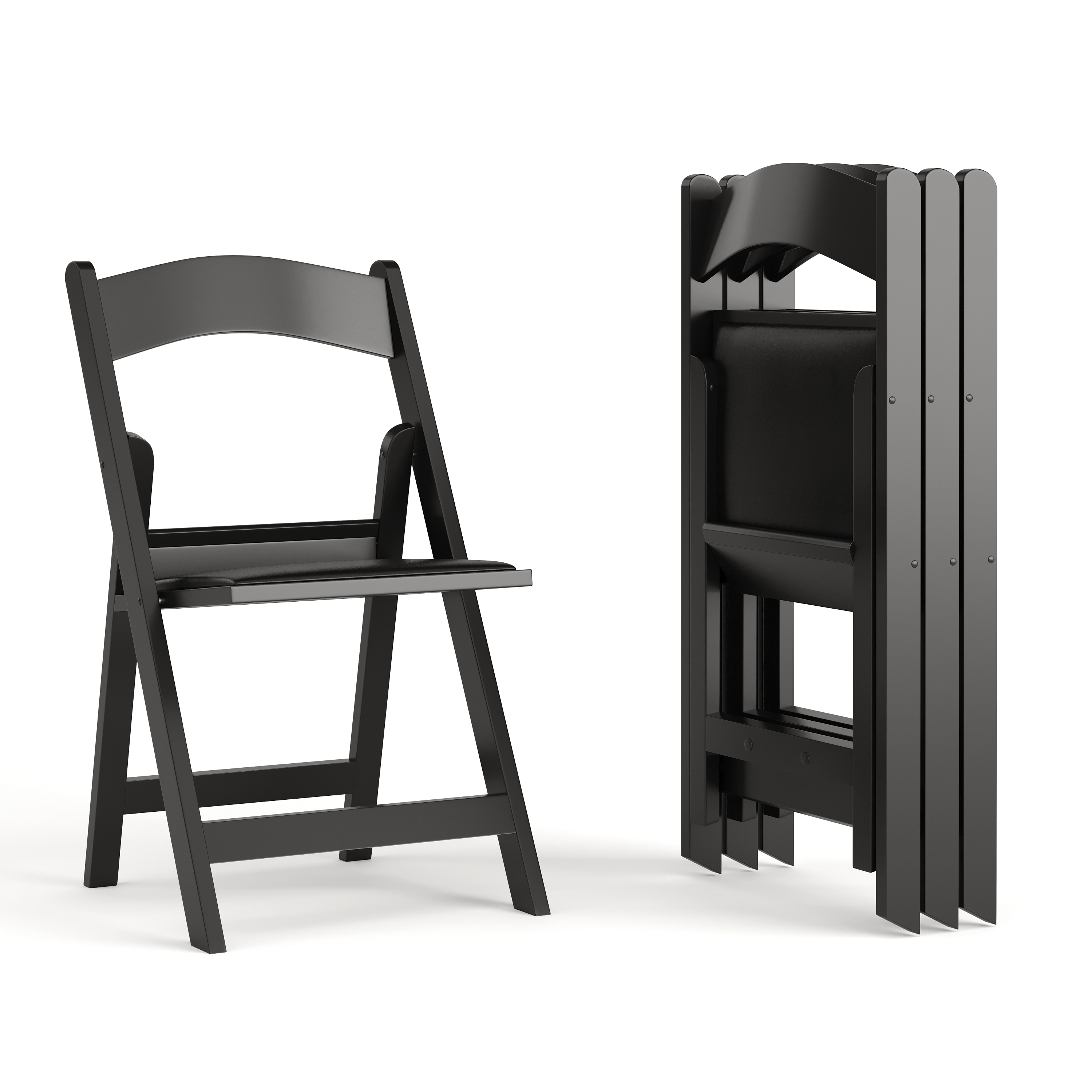 Flash Furniture Hercules Series Folding Chairs for Weddings and Formal Events, Set of 4, Black