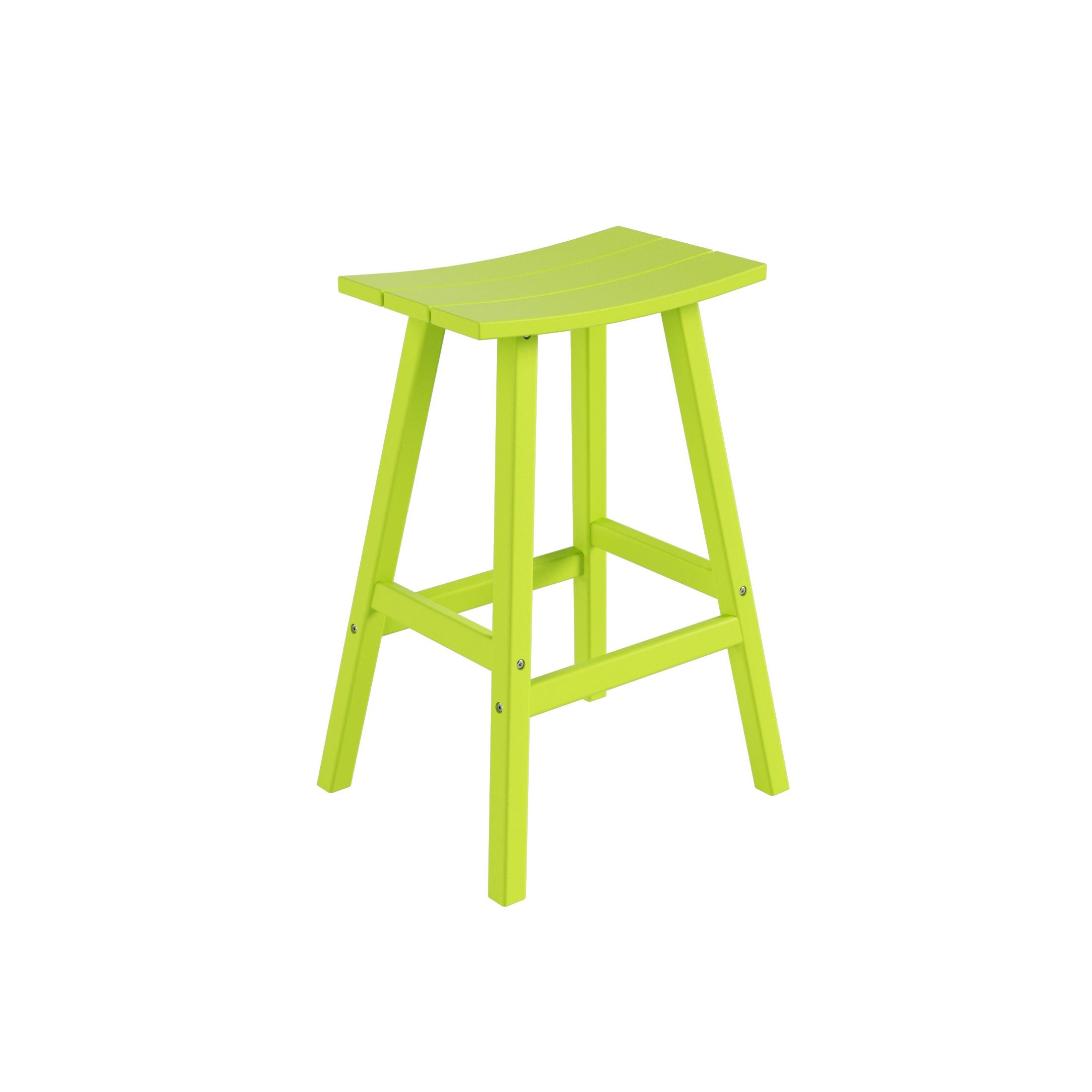 Polytrends  Laguna Hdpe All Weather Outdoor Patio 29" Saddle Seat Bar Stool Lime