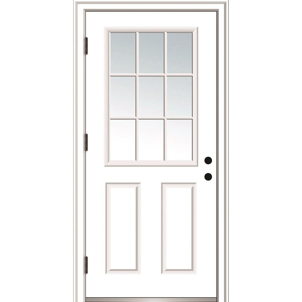 MMI DOOR Clear Glass 80'' Fiberglass Front Entry Doors