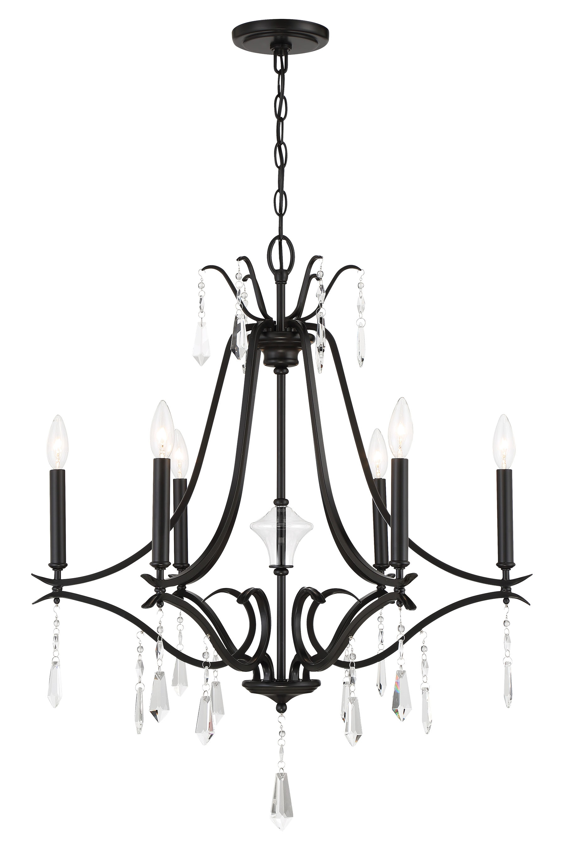 4446-66A-Minka Lavery-Laurel Estate - 6 Light Chandelier-31.75 Inches Tall and 26.75 Inches Wide-Coal Finish    -Traditional Installation