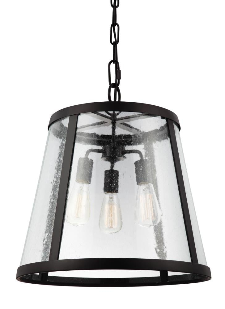 Elegant Harrow 3-Light Oil Rubbed Bronze Pendant with Clear Seeded Glass