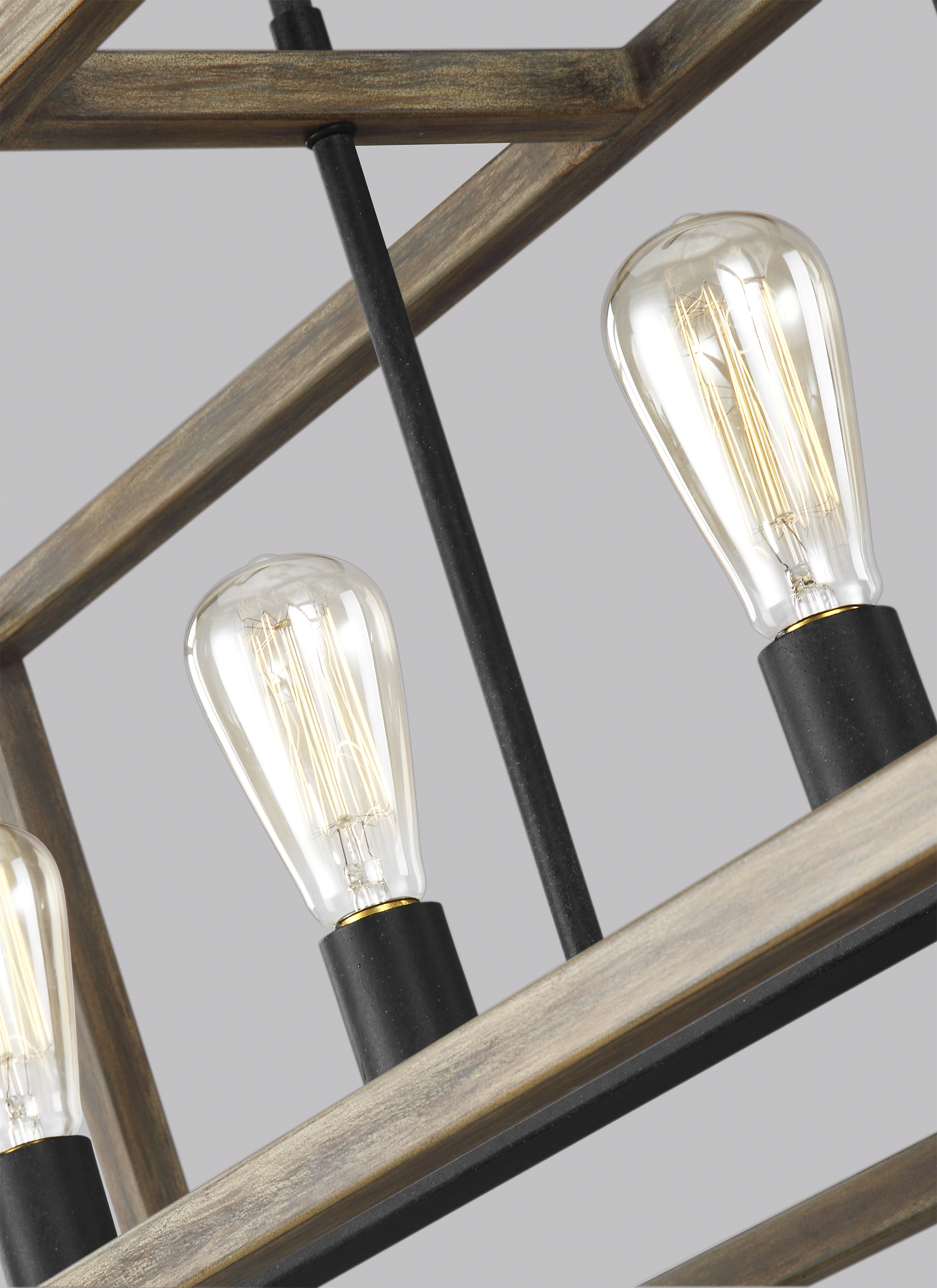 Buford Iron & Wood Linear Chandelier (50")