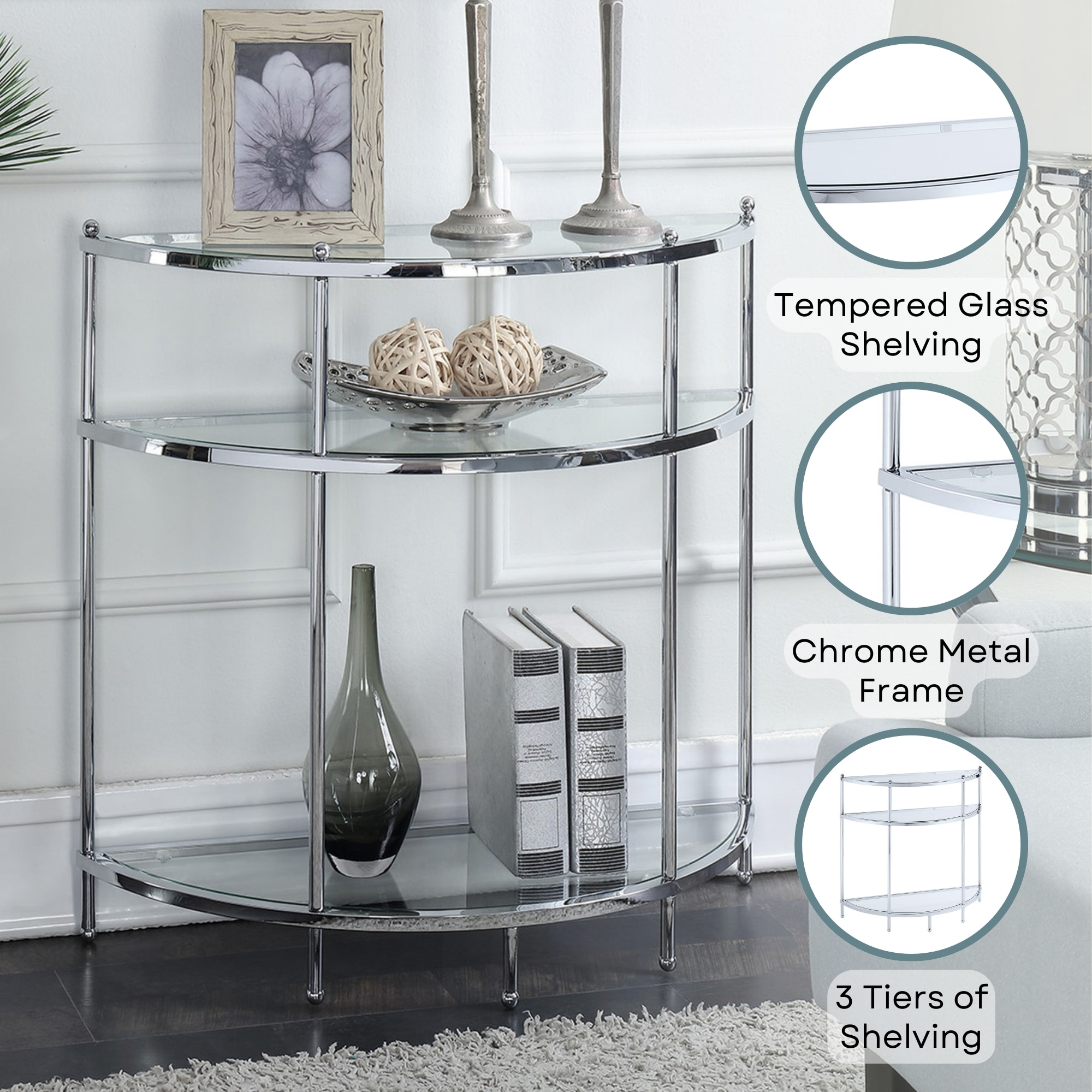 Convenience Concepts No Tools Royal Crest Entryway Table