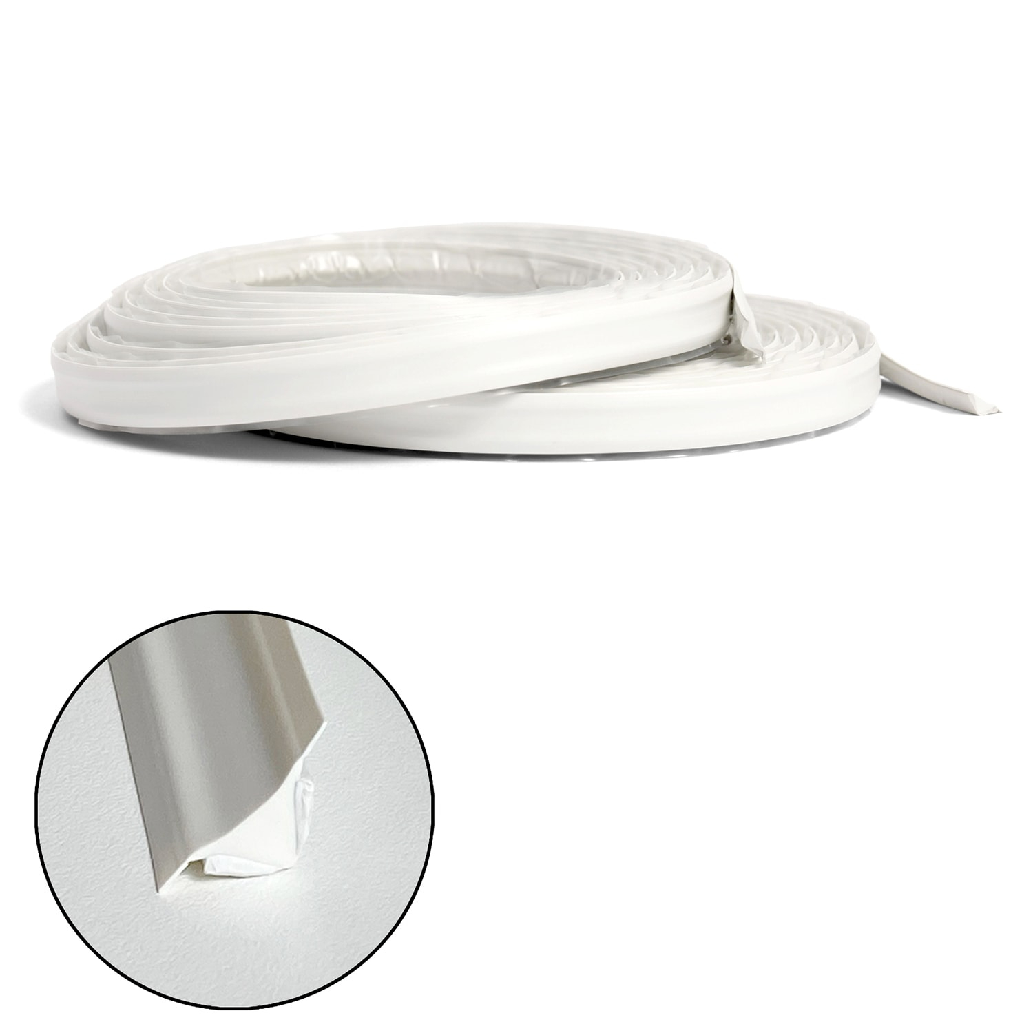 1/2 in. x 10 ft. White PVC Inside Corner Self-adhesive Flexible Caulk and Trim Molding (2-Pack)