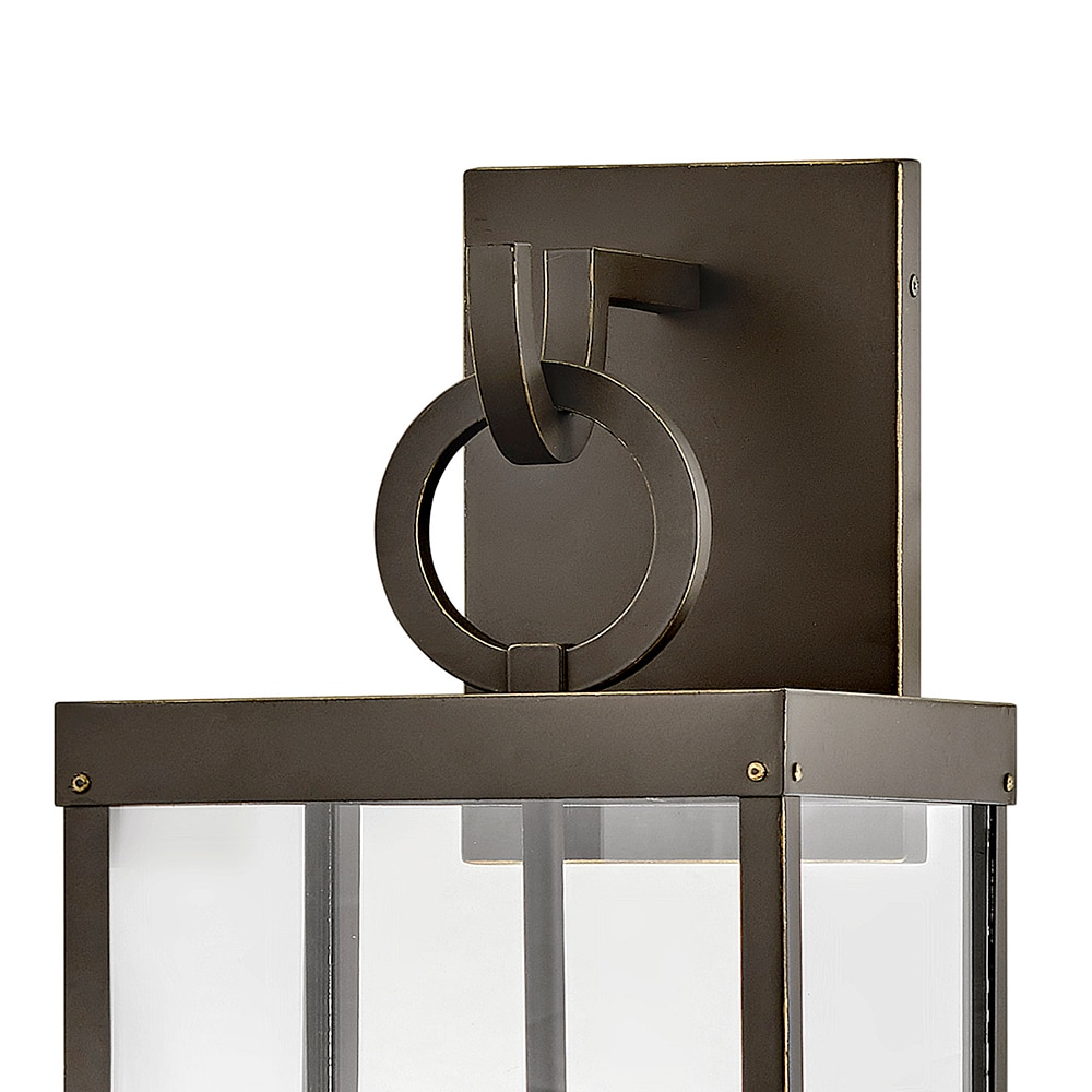 Elegant Bronze Dimmable LED Outdoor Wall Lantern with Clear Glass