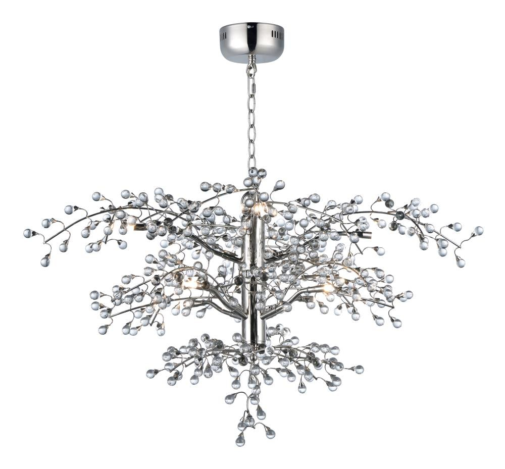 Elegant Polished Nickel 8-Light LED Chandelier with Clear Glass