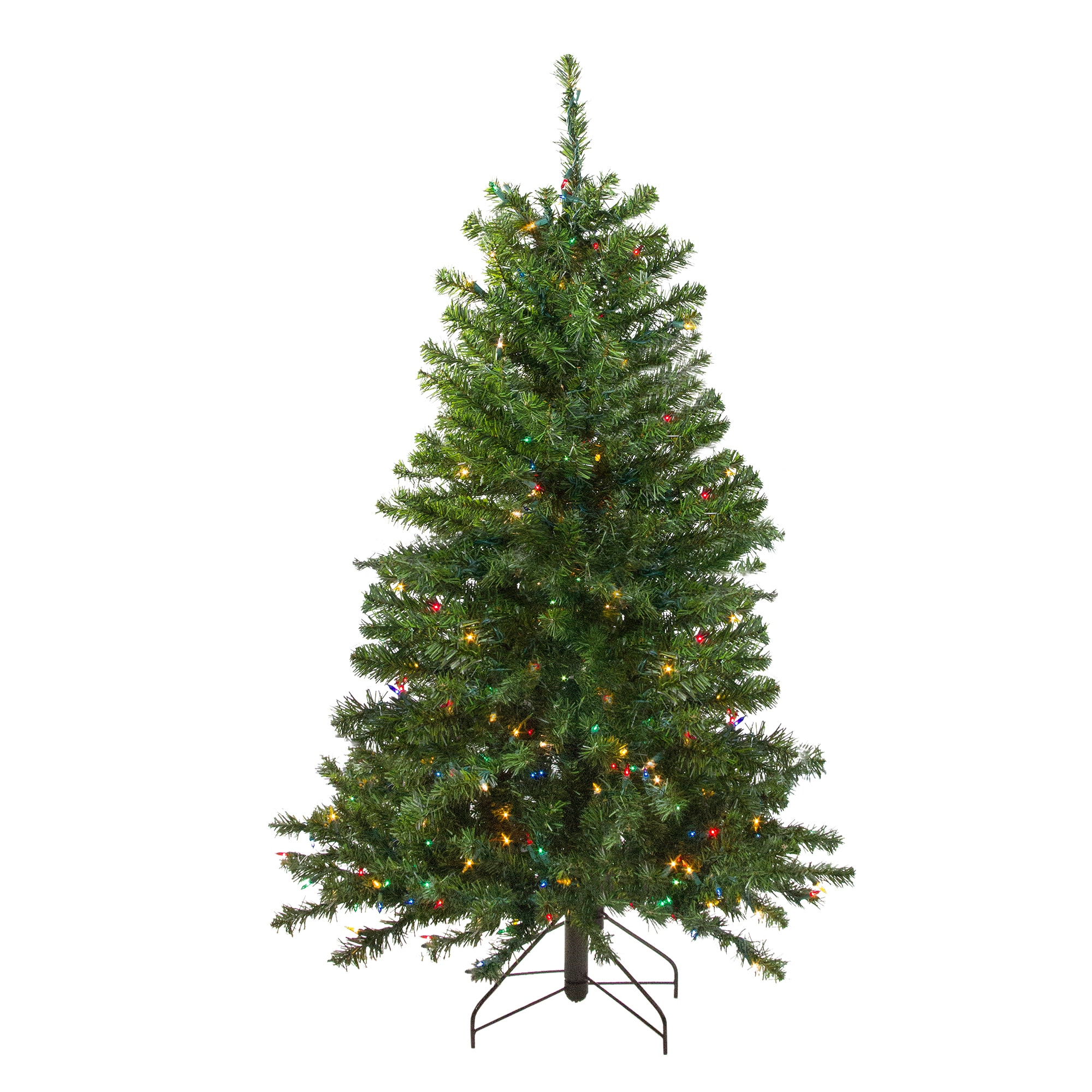 Northlight Seasonal 4' Pre-Lit Full Canadian Pine Artificial Christmas Tree - Multicolor Lights