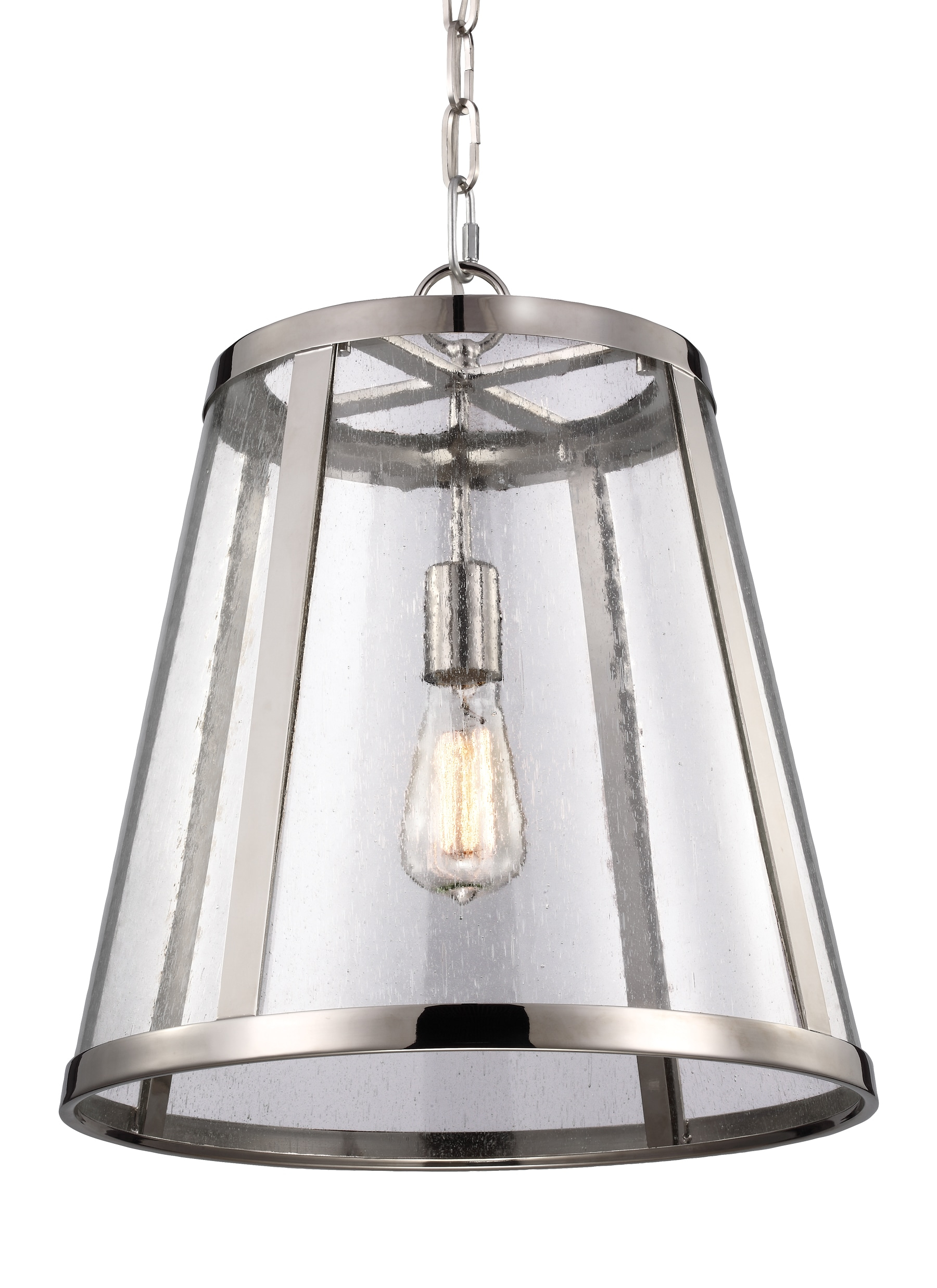Feiss Lighting-Harrow-1 Light Mini-Pendant in Modern Style-16 Inch Wide by 17.38 Inch High-Polished Nickel Finish -Tr