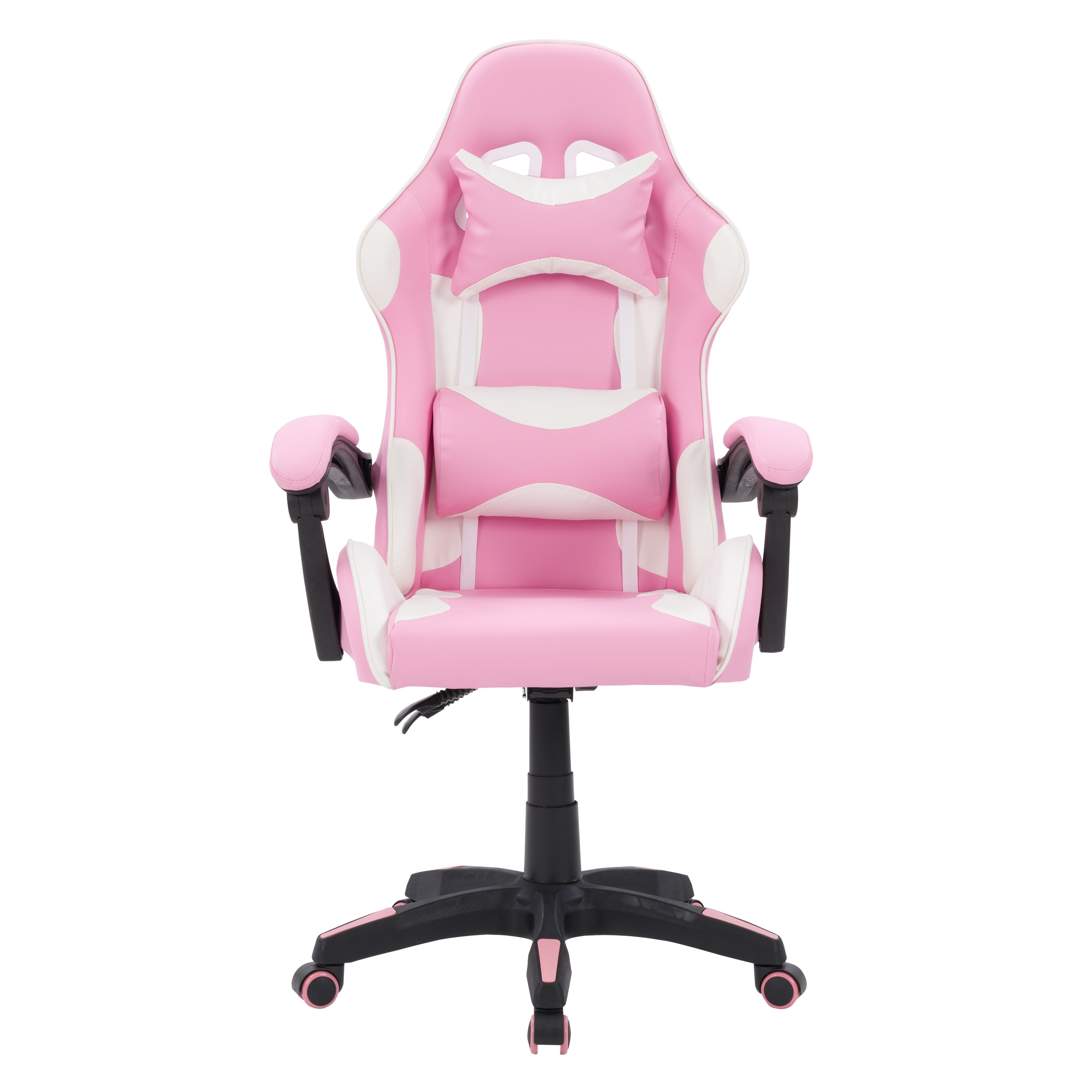 CorLiving Ravagers Pink and White Vinyl PVC Fabric Ergonomic Adjustable Height Gaming Chair for Adults - High Back Computer Chair, Gamer and Video Game Chair