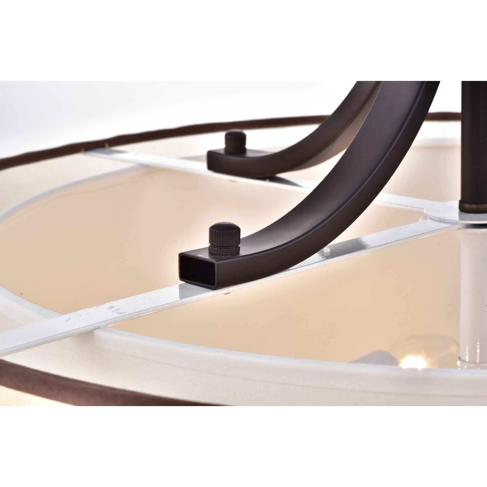 Warehouse of Tiffany Copper Grove Shoshone Antique Bronze/ f-white Fabric Drum Chandelier