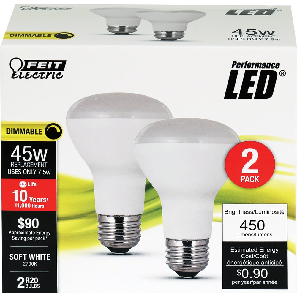 Soft White Frosted LED Dimmable Reflector Bulbs, 2-Pack