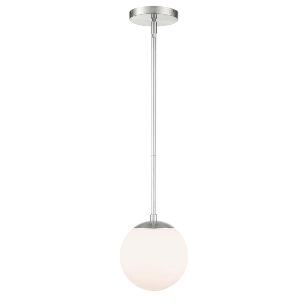 Niveous 7" Brushed Nickel Glass LED Globe Pendant