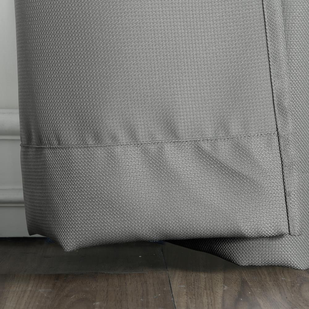 No. 918 Sora Casual Textured Semi-Sheer Grommet Curtain Panel, 40"x63", Gray