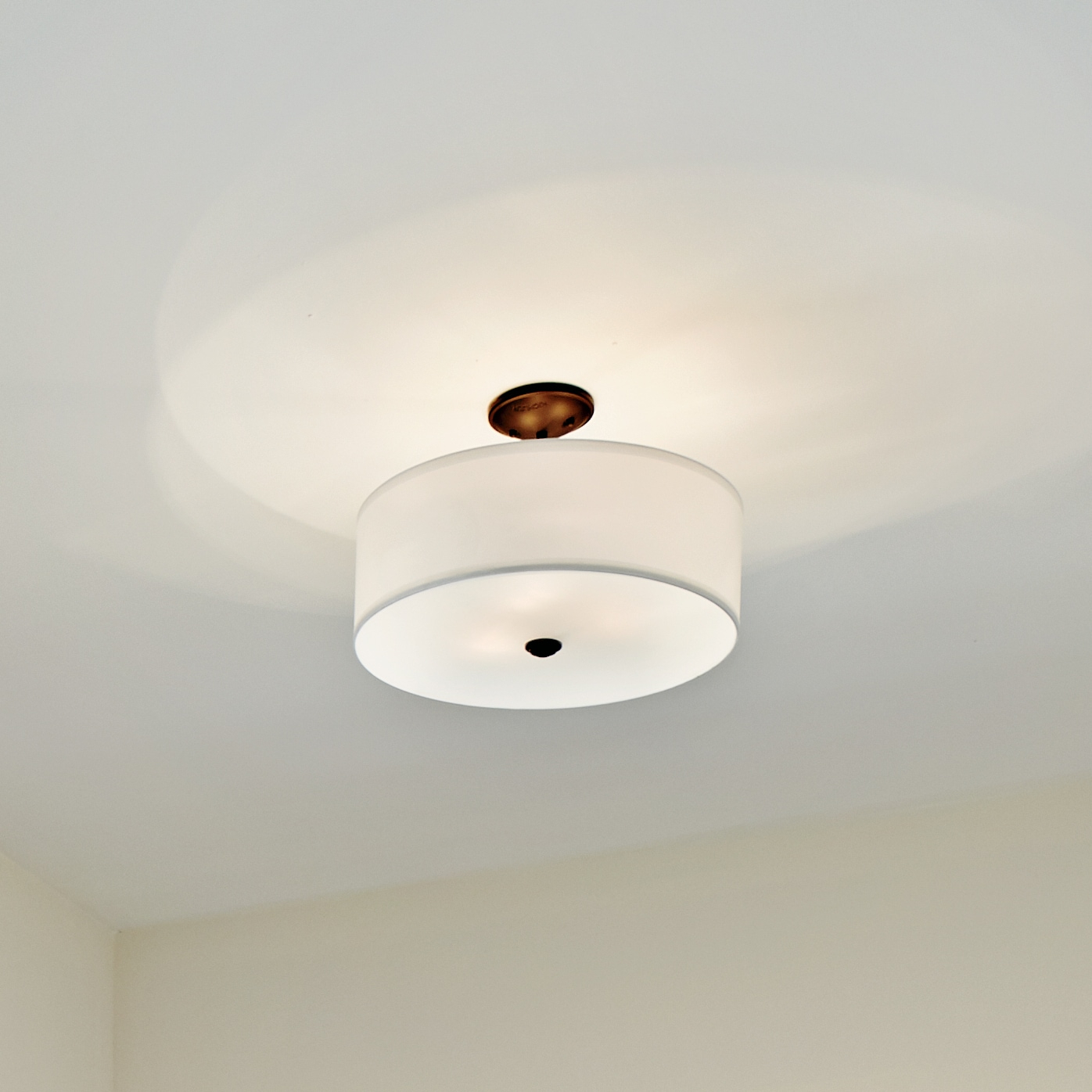 Kichler Shailene 18" 3 Light Olde Bronze Semi-Flush Mount Light with Microfiber Shade