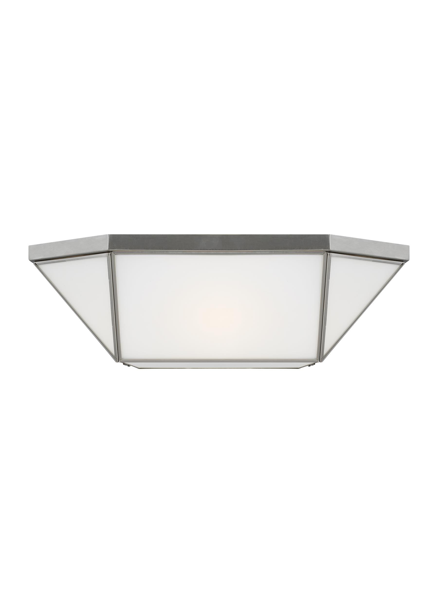 Morrison 20'' Brushed Nickel Indoor/Outdoor Flush Mount with Glass Shade