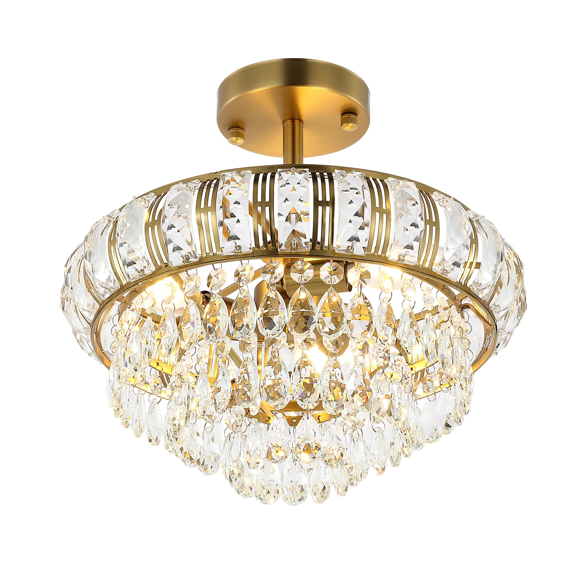 GetLedel 3-Light Empire Crystal Chandelier Gold N/A Gold
