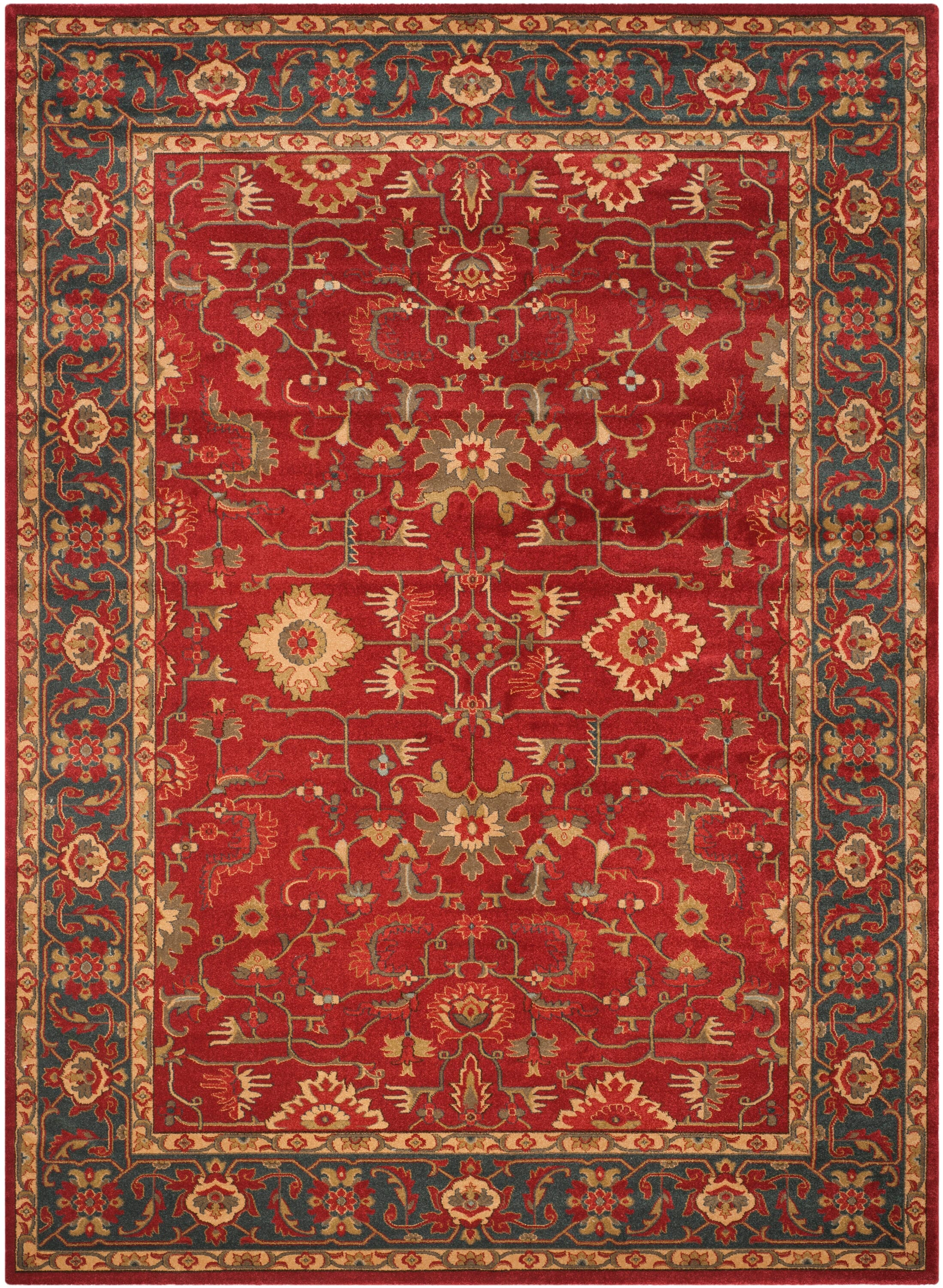 Safavieh Mahal Sultan 12 x 18 (ft) Loomed Polypropylene Red/Navy Rectangular Indoor Floral/Botanical Oriental Area rug