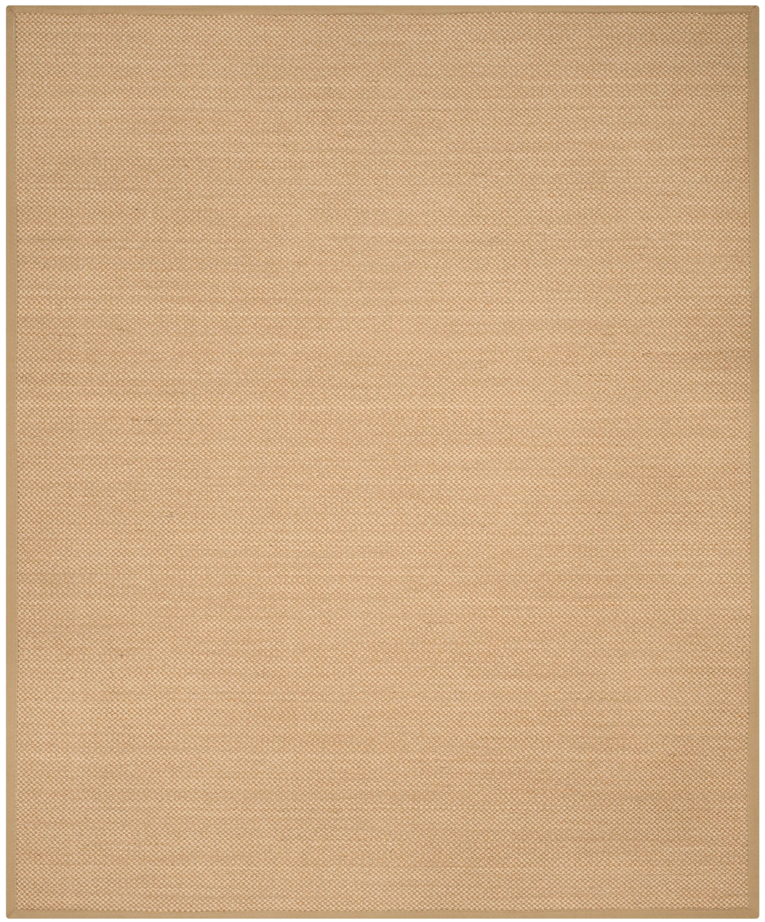 SAFAVIEH Natural Fiber Jovana Border Seagrass Area Rug, Maize/Linen, 9' x 12'
