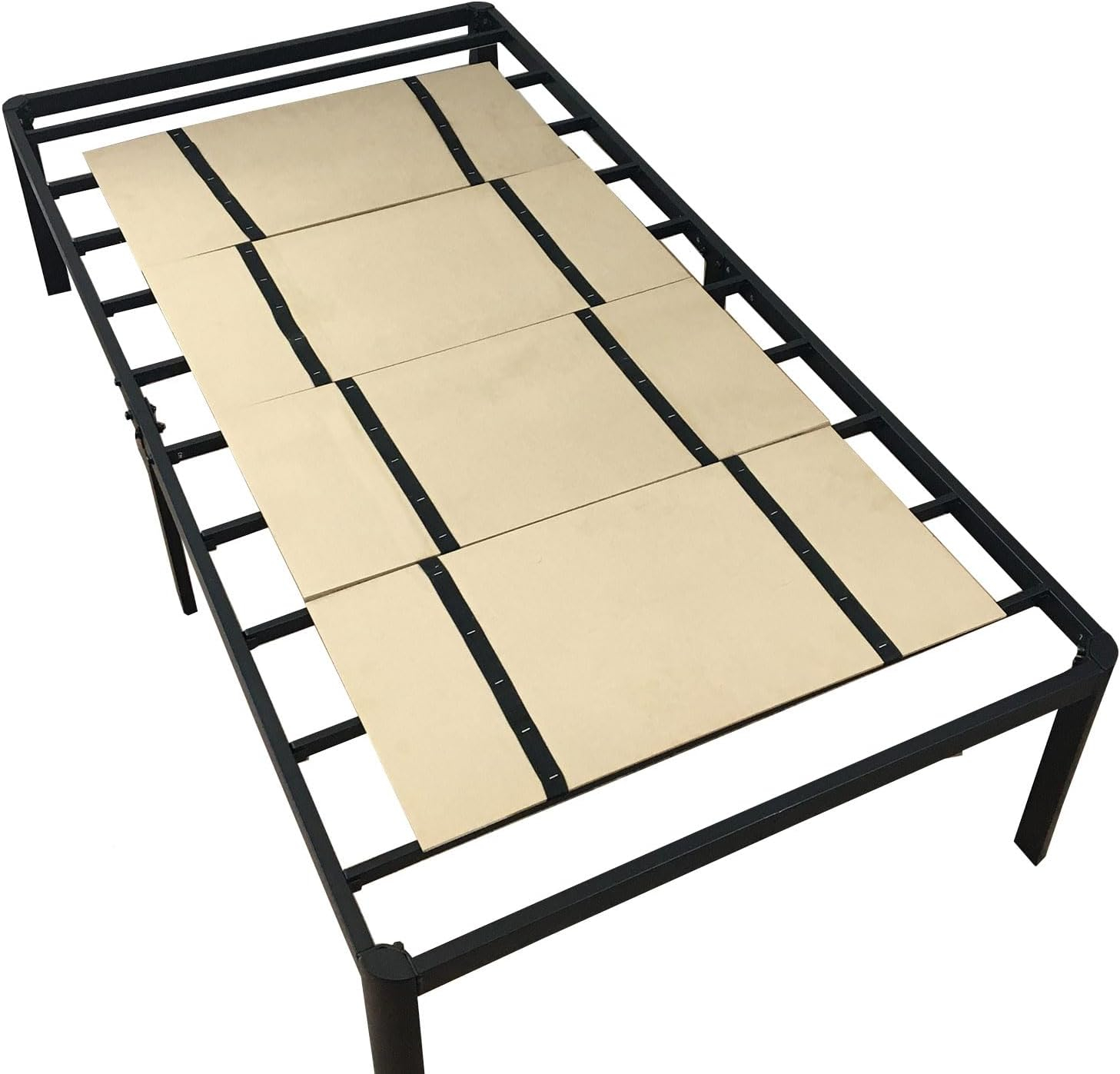 DMI Foldable Box Spring, Bunkie Board, Bed Support Slats for Mattress Support to Streamline and Minimize the Bed, No Assembly Needed, Twin, 30 x 60, Brown